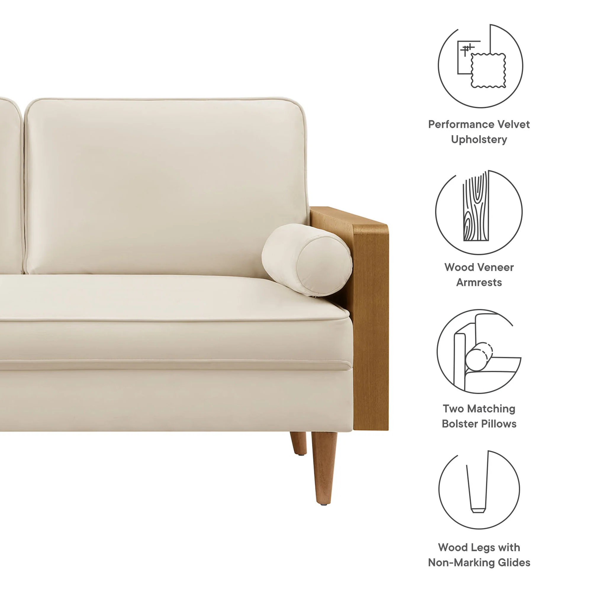 Kellan Performance Velvet Loveseat by Modway - Image 19