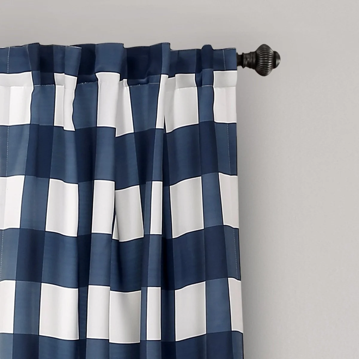 Kelly Checker Light Filtering Window Curtain Panel Set - Image 4