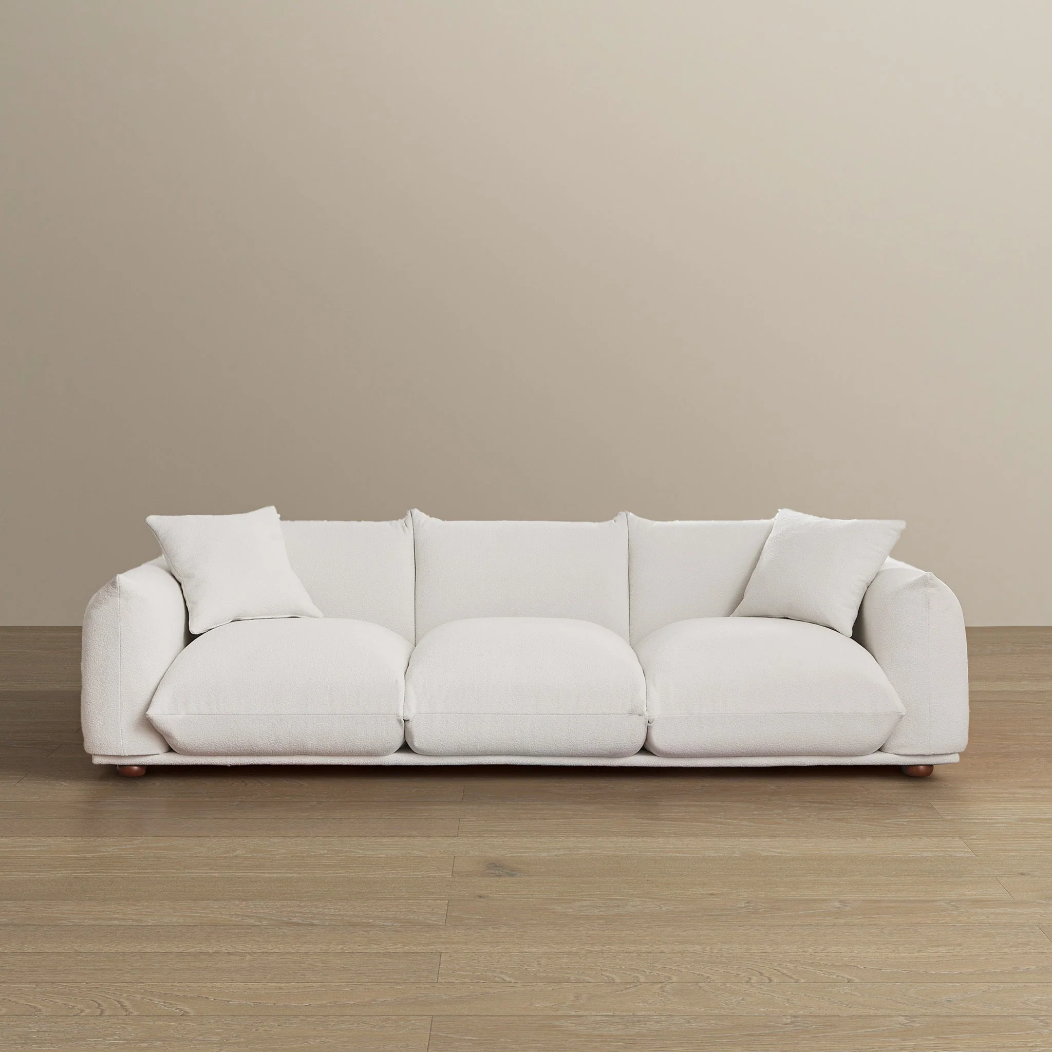 Kely Modern 100'' Cream Boucle Upholstered Sofa - Image 4