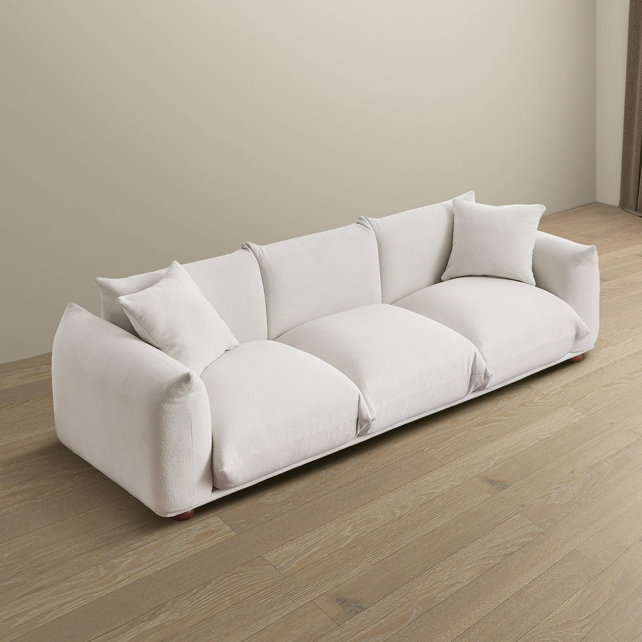 Kely Modern 100'' Cream Boucle Upholstered Sofa - Image 6