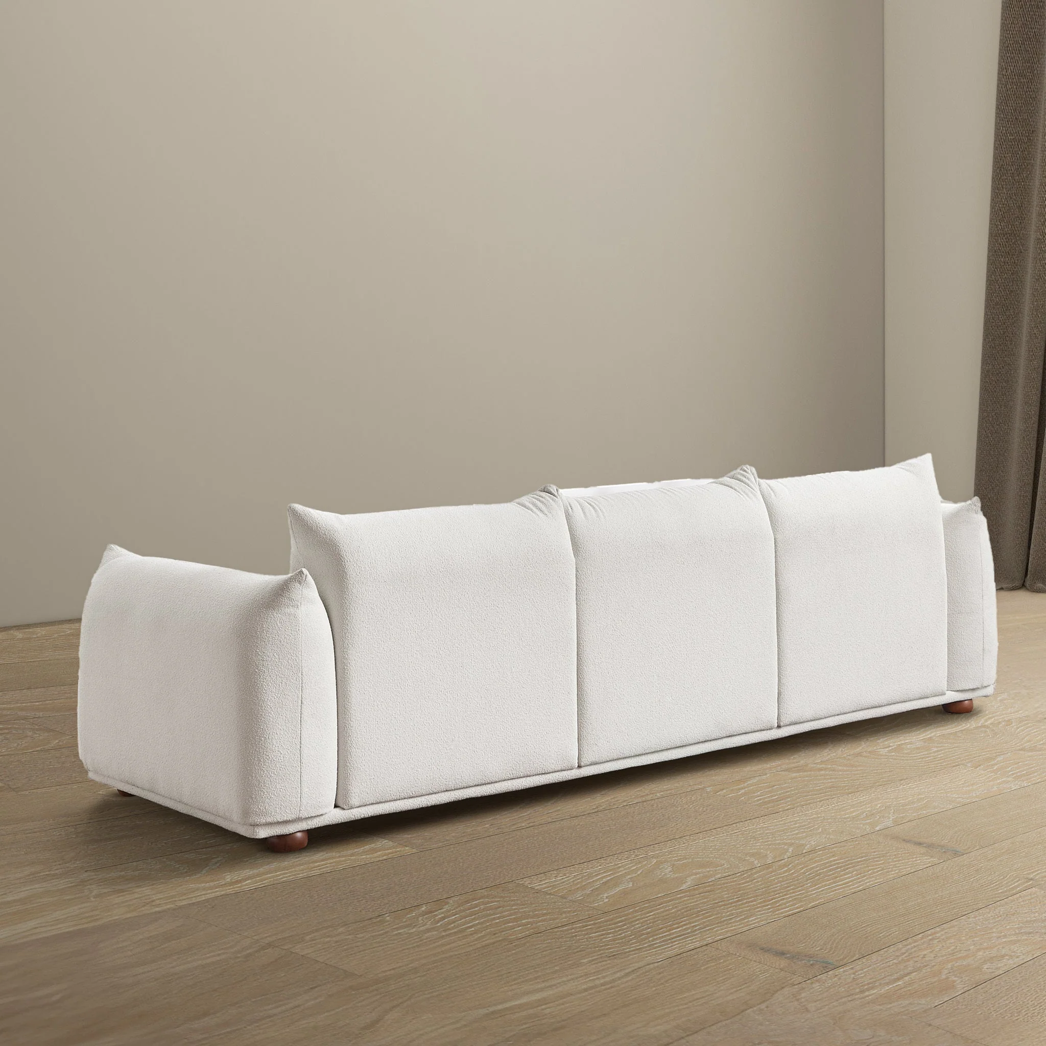 Kely Modern 100'' Cream Boucle Upholstered Sofa - Image 7