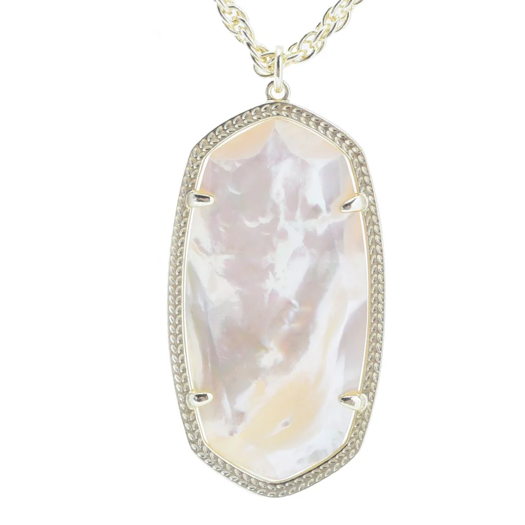Kendra Scott Gold-tone "Rae" Ivory Mother-of-Pearl Pendant w/ Chain - Image 3