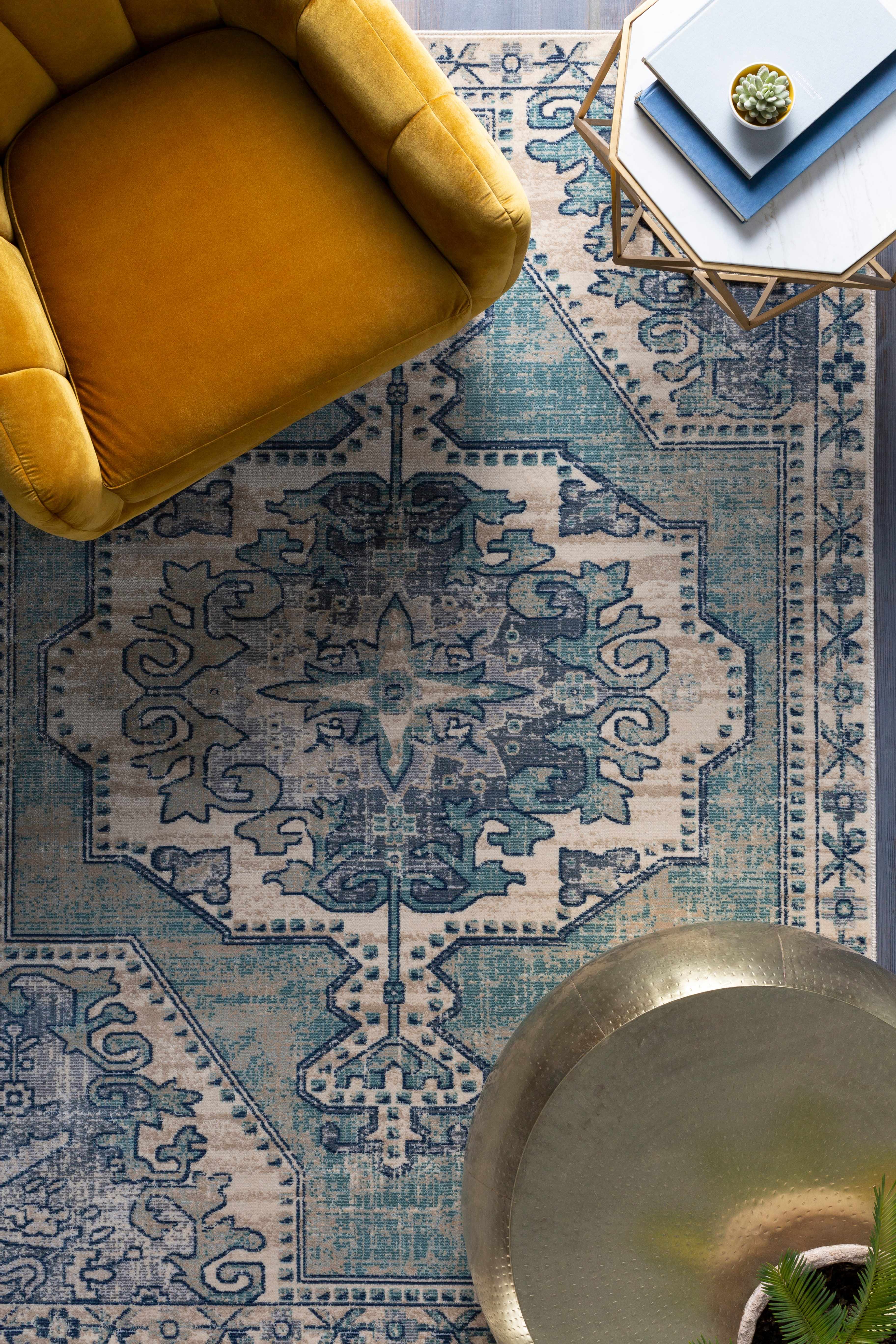 Kenmare Blue Medallion Rug - Clearance - Image 13