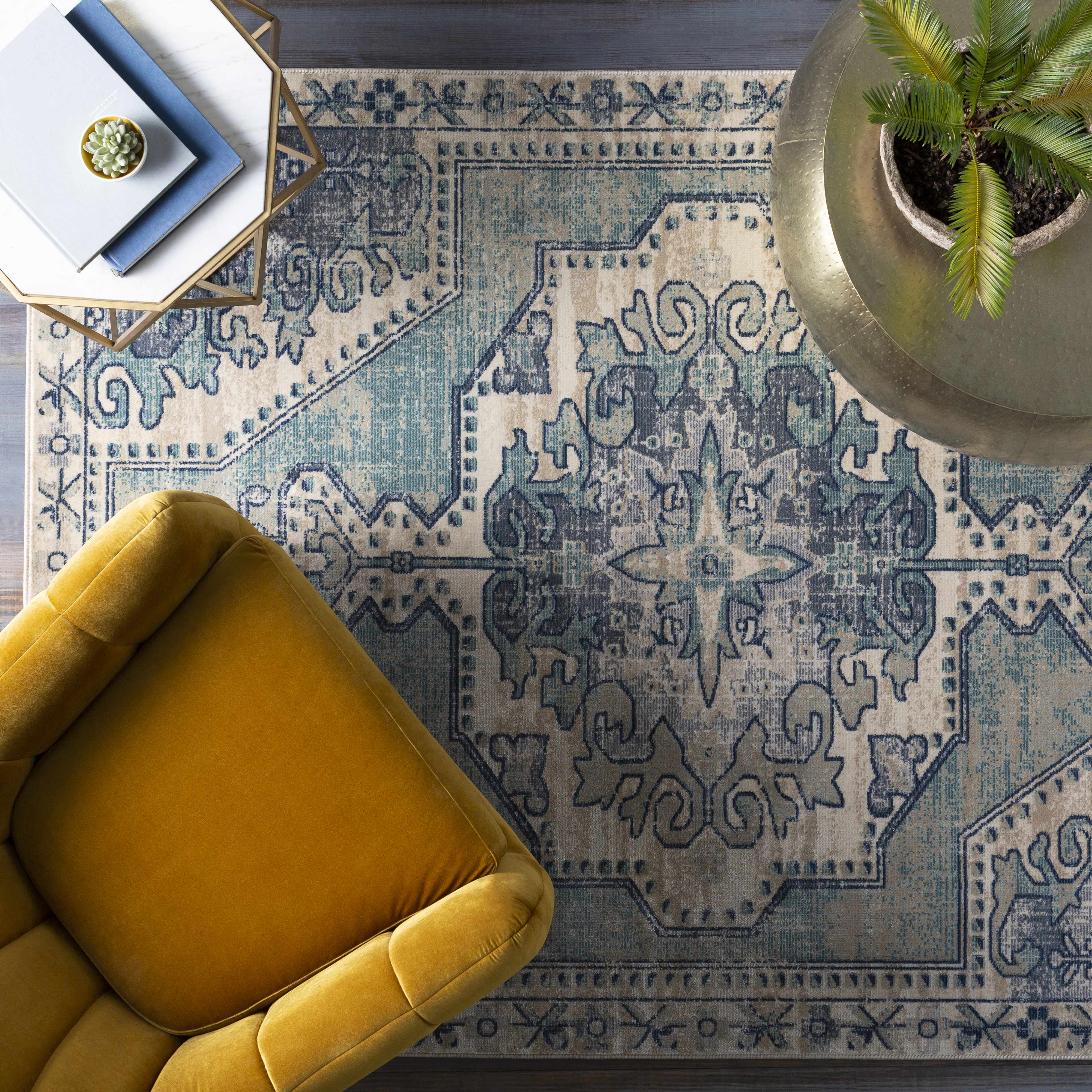 Kenmare Blue Medallion Rug - Clearance - Image 3