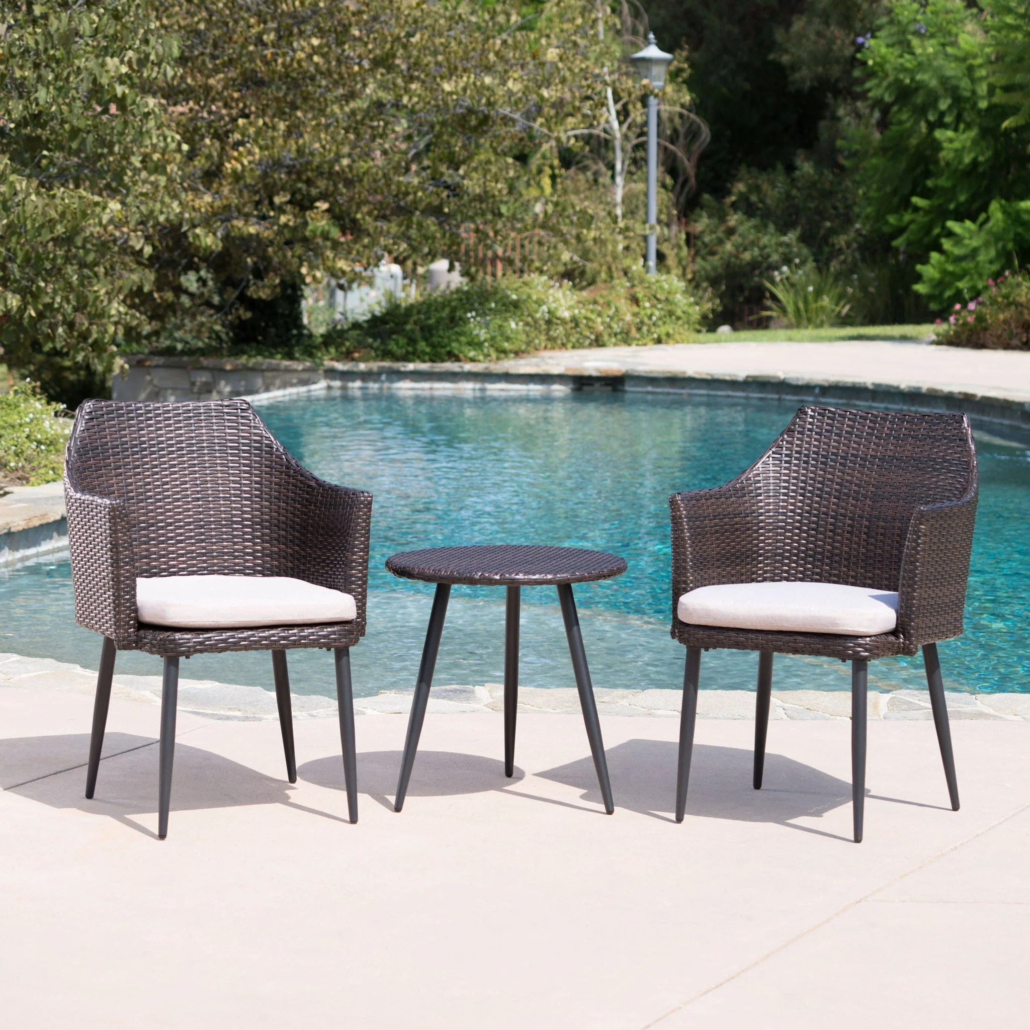 Kenneth 3-Piece Chat Set Outdoor Furniture - Brown Multi - Image 4
