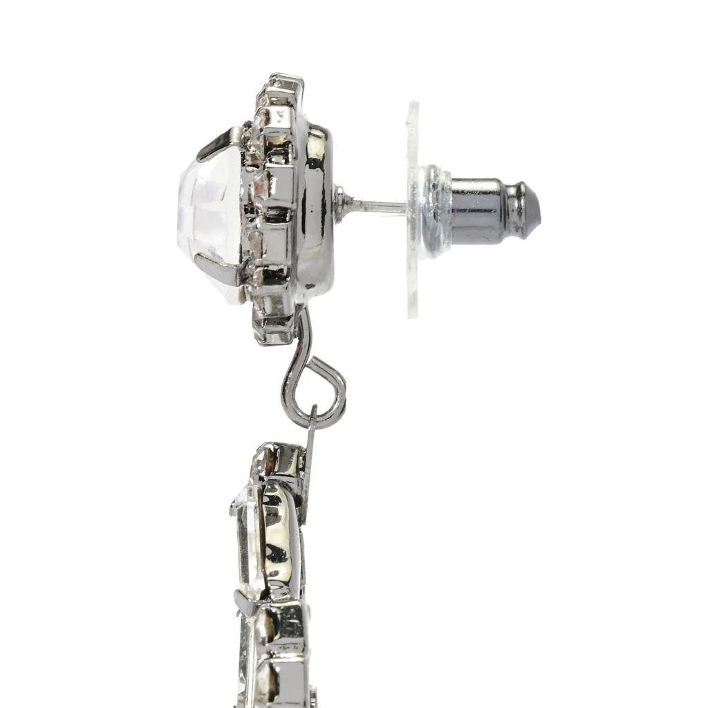Kenneth Jay Lane Rhinestone Chandelier Clip-on or Post Drop Earrings - Image 3