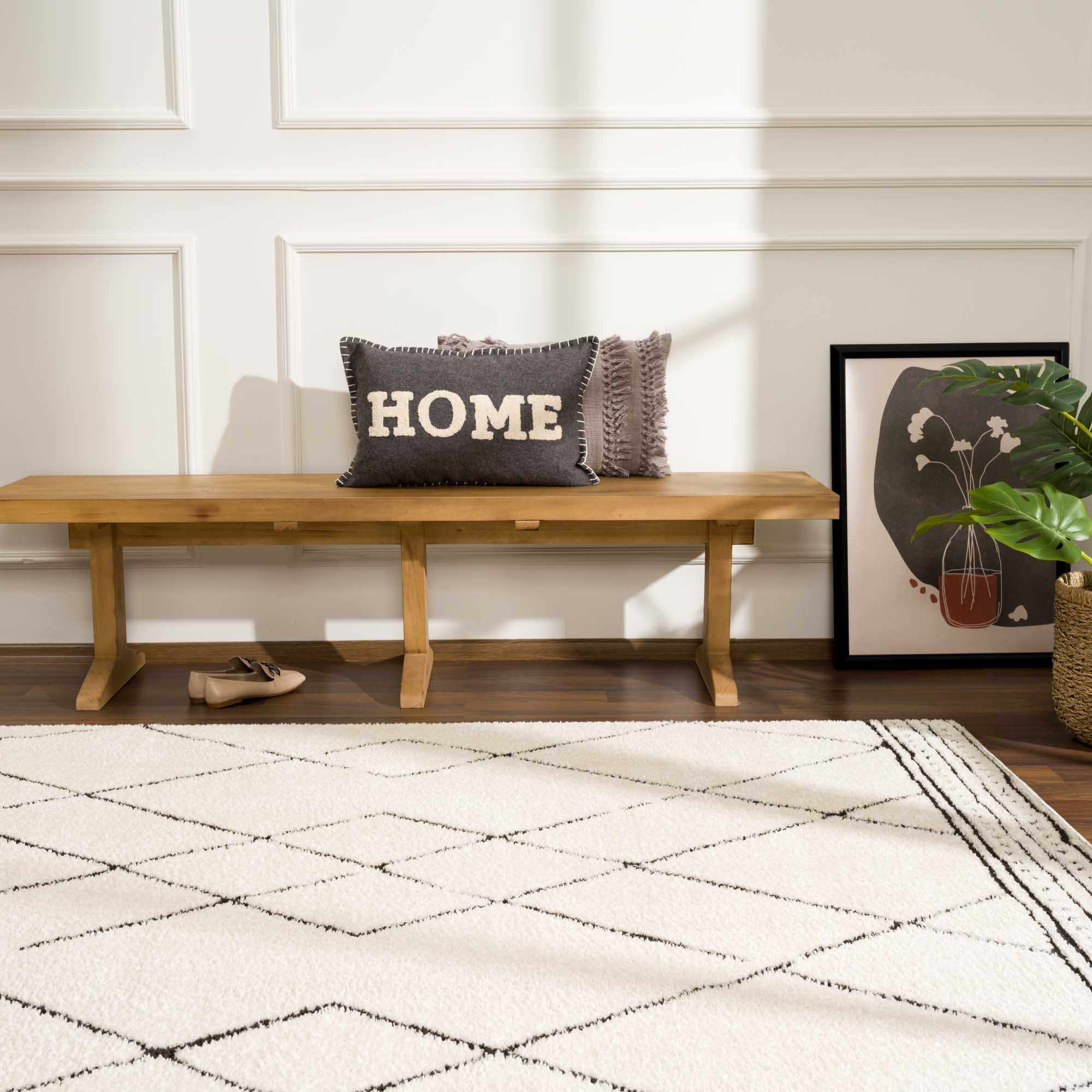 Keone Black & White Thick Rug - Image 12