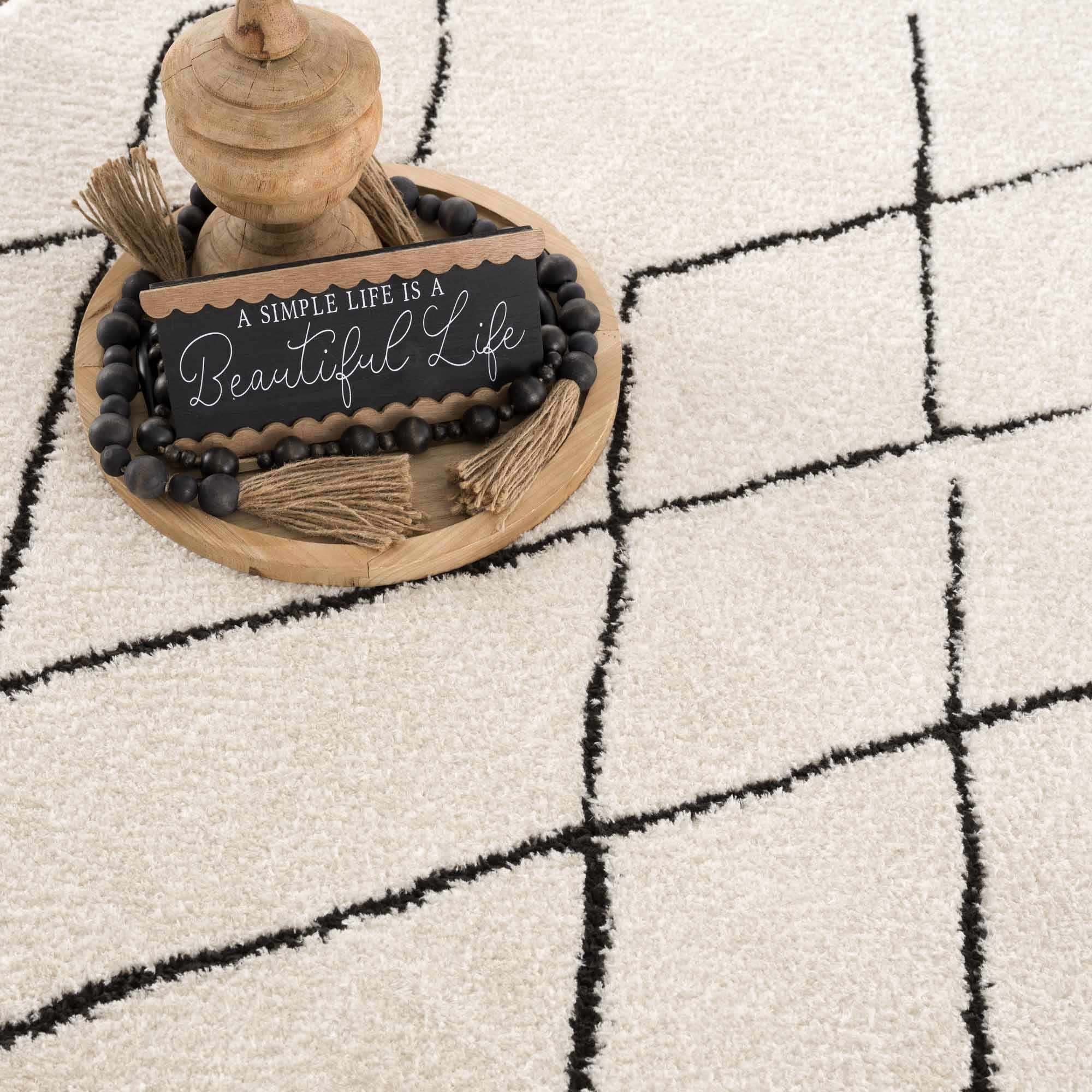 Keone Black & White Thick Rug - Image 14