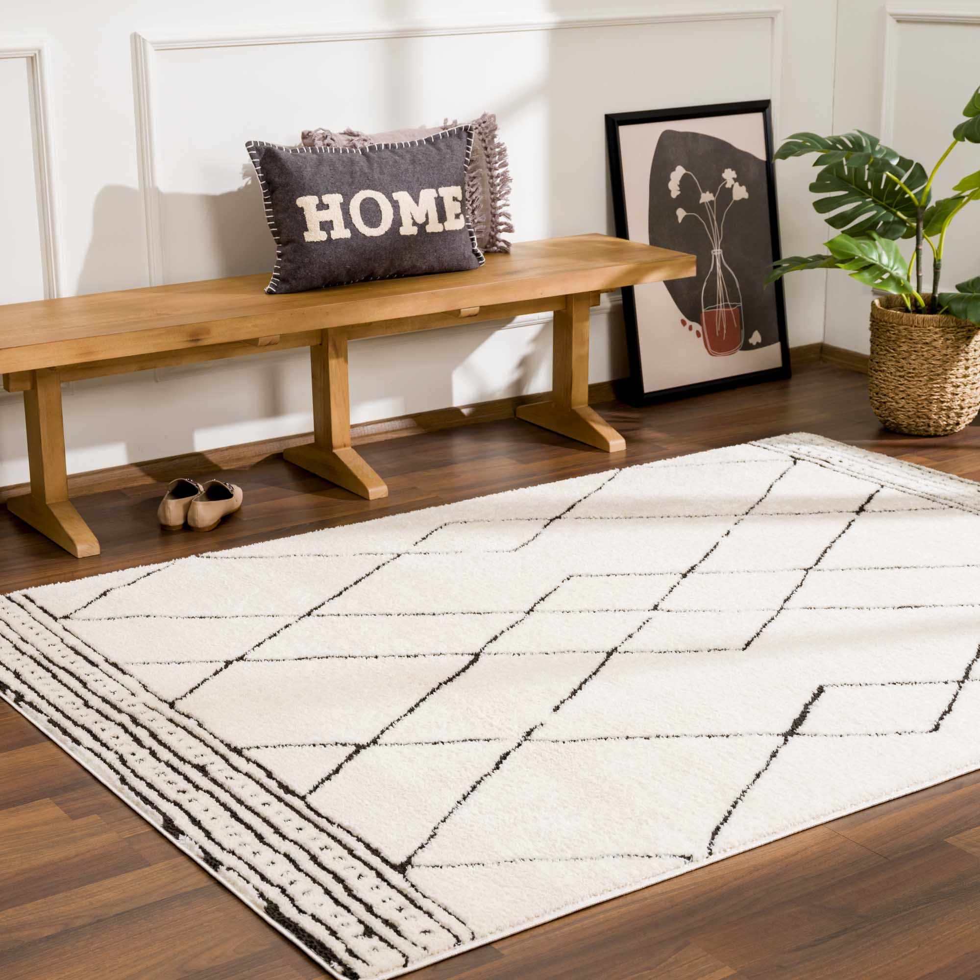 Keone Black & White Thick Rug - Image 17