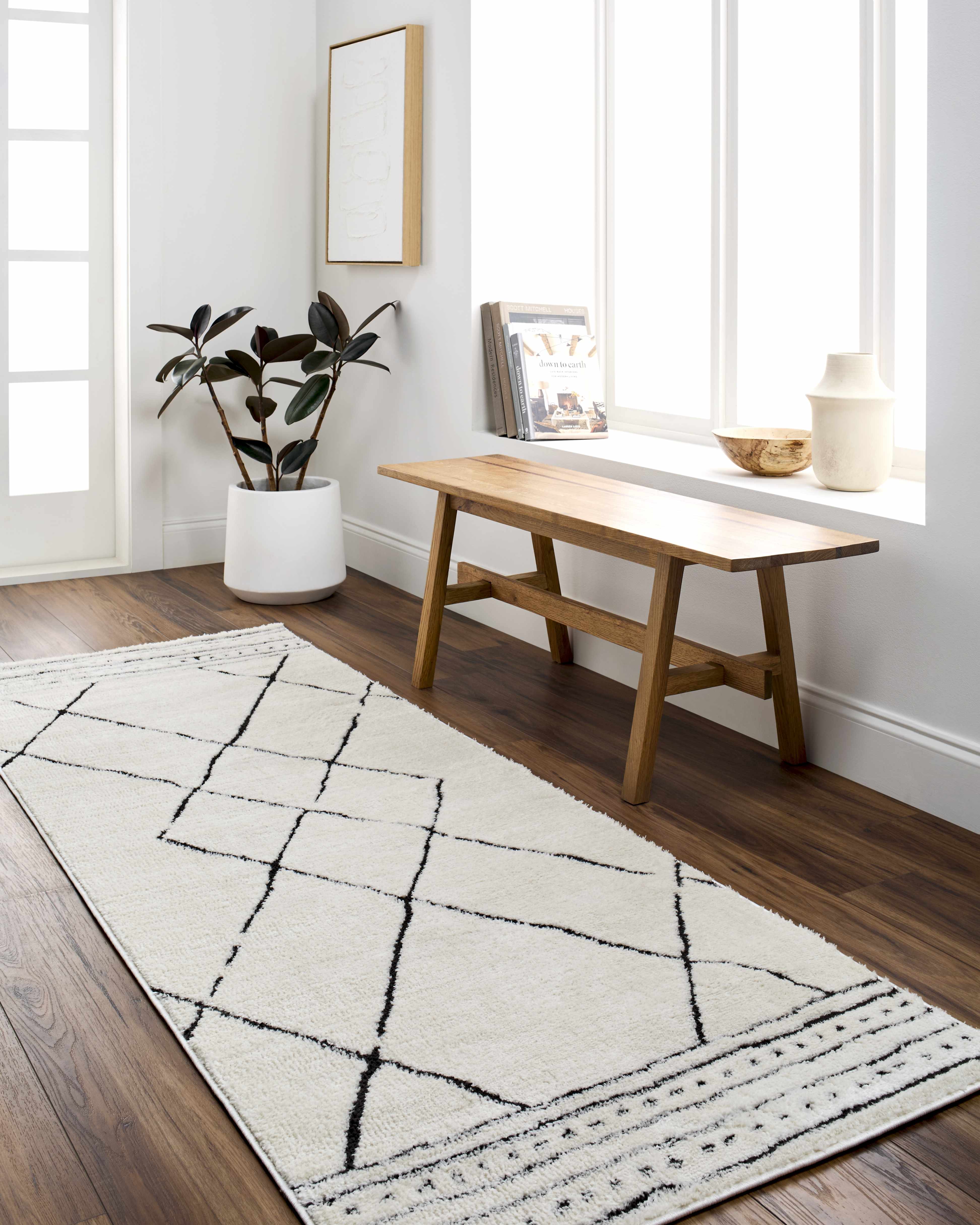 Keone Black & White Thick Rug - Image 18