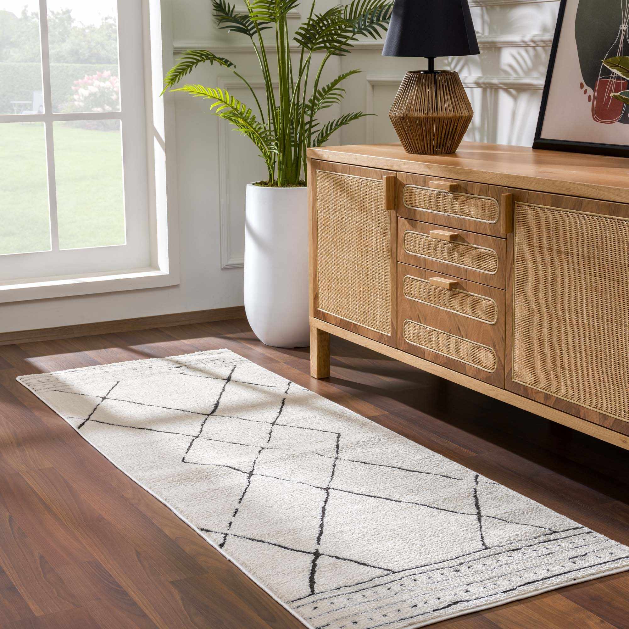 Keone Black & White Thick Rug - Image 5