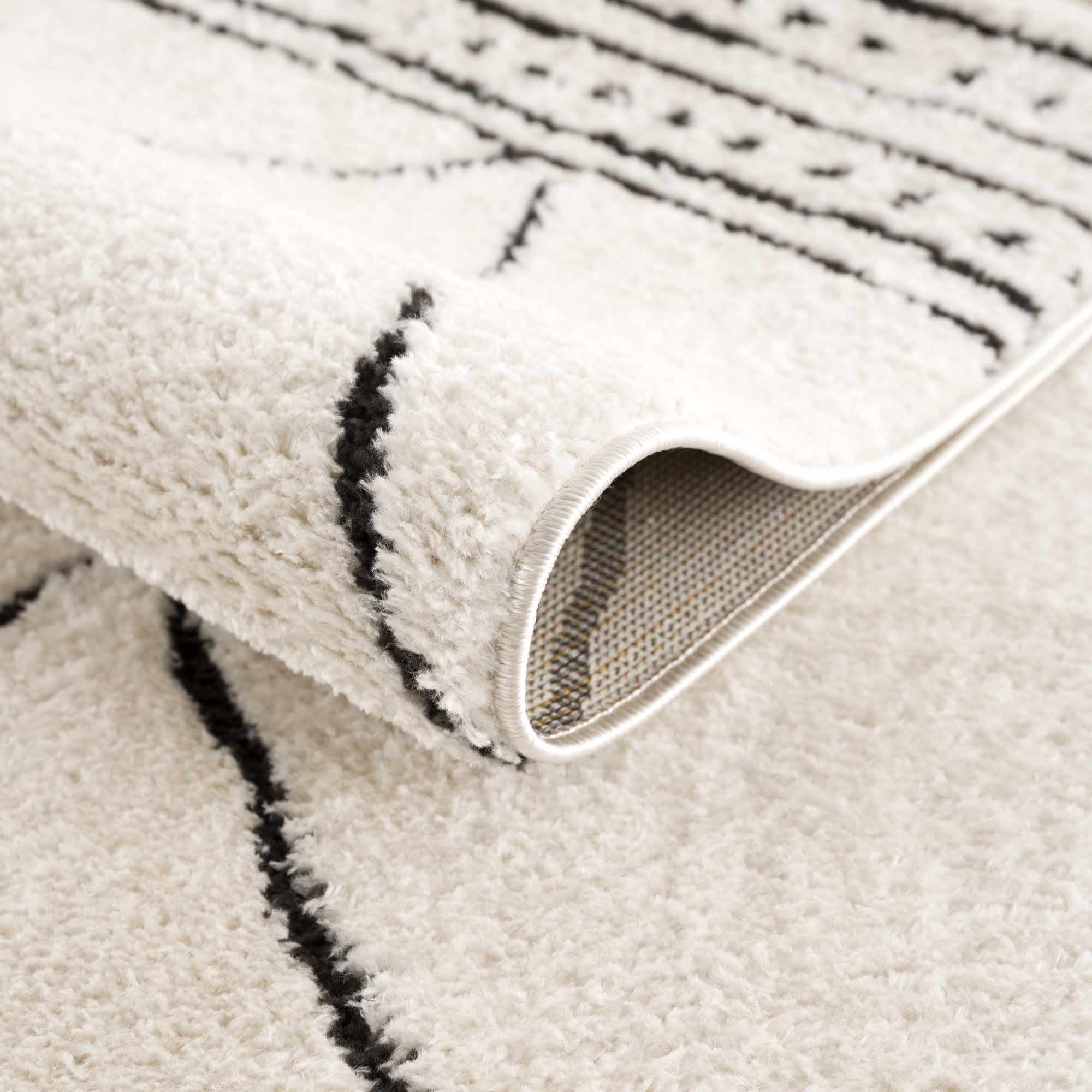 Keone Black & White Thick Rug - Image 7