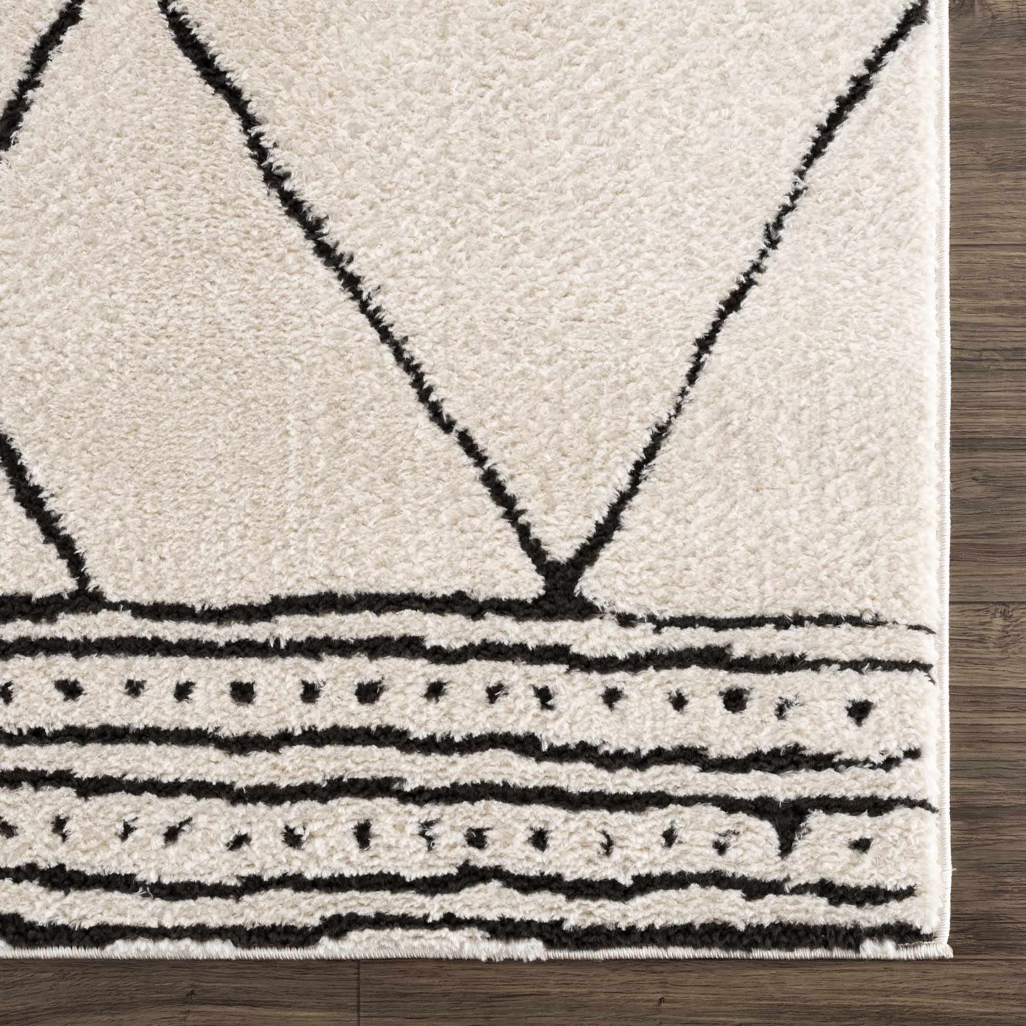 Keone Black & White Thick Rug - Image 9