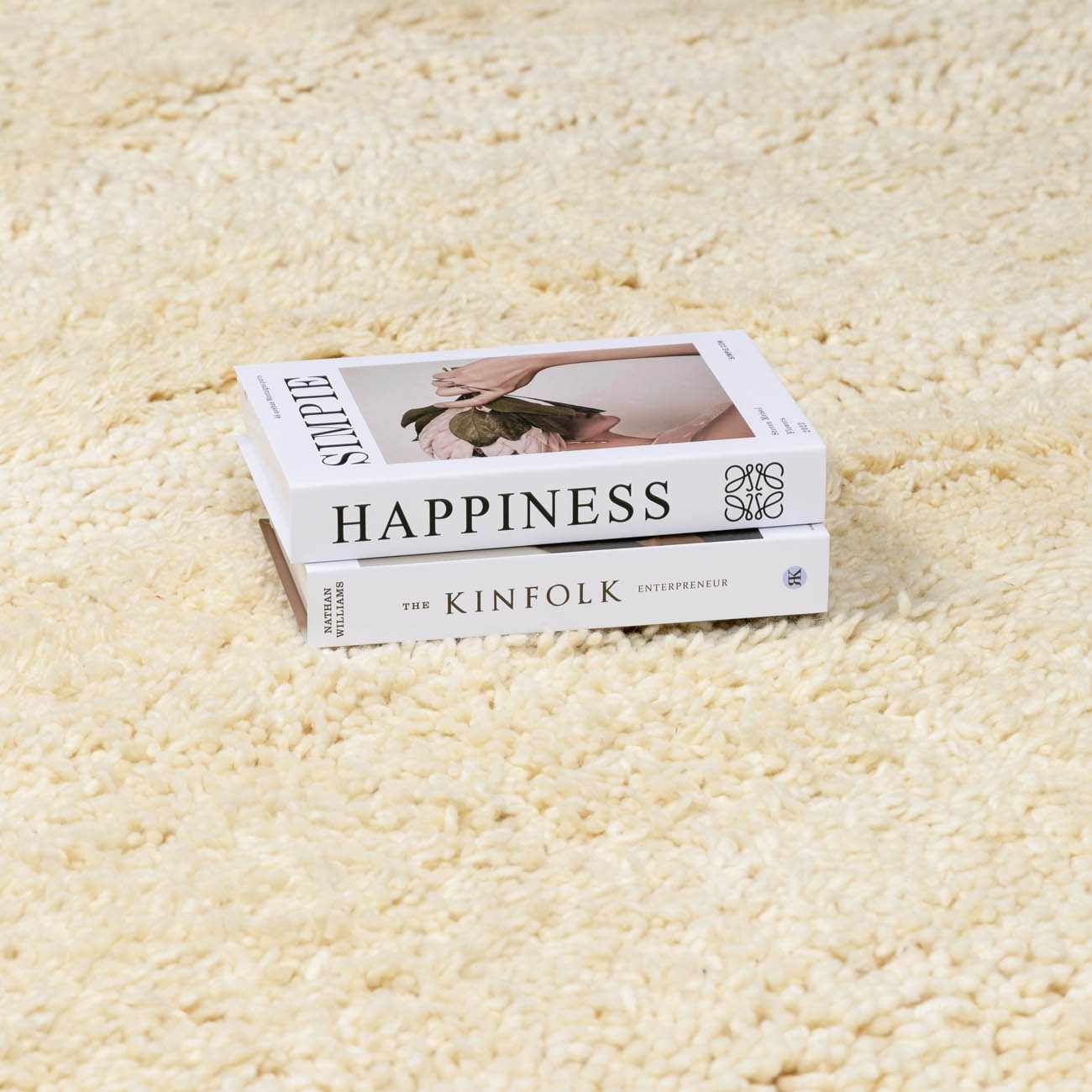 Kettering Solid Cream Wool Shag Rug - Image 14