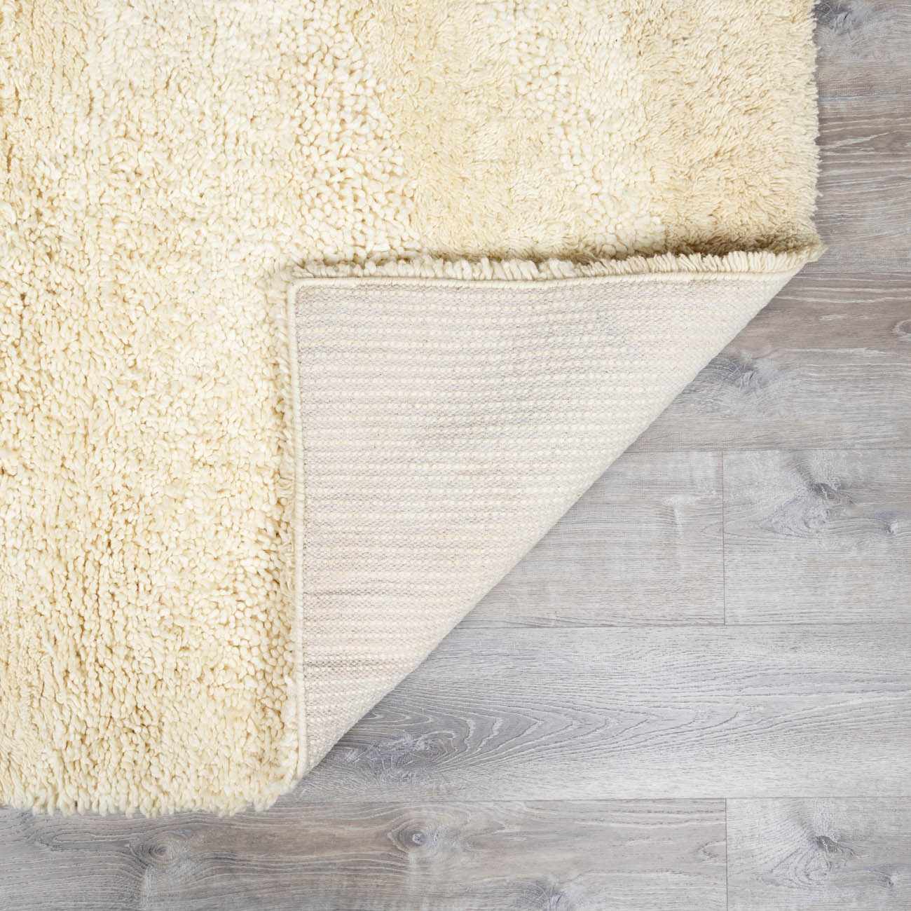 Kettering Solid Cream Wool Shag Rug - Image 5