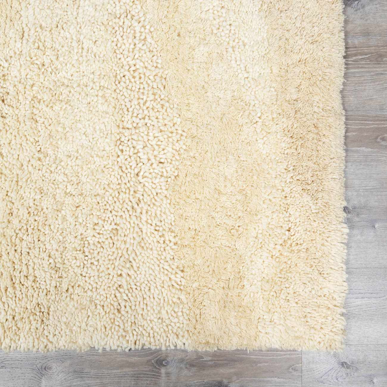 Kettering Solid Cream Wool Shag Rug - Image 7
