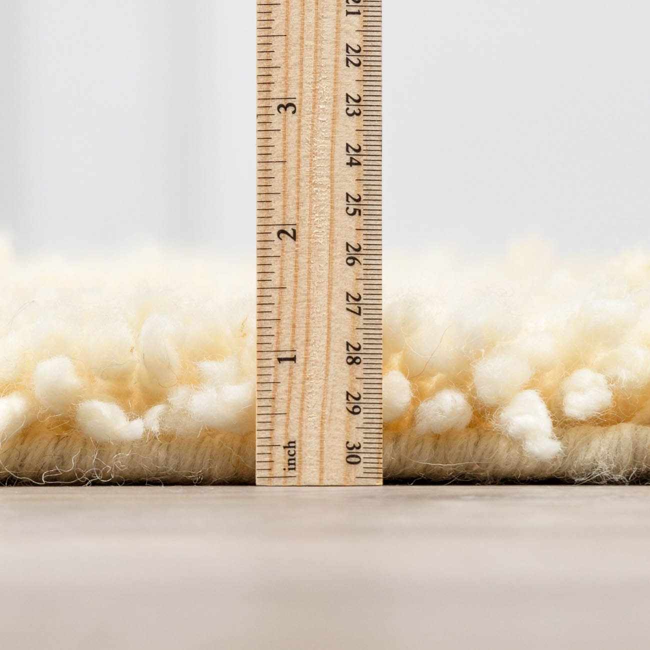 Kettering Solid Cream Wool Shag Rug - Image 9