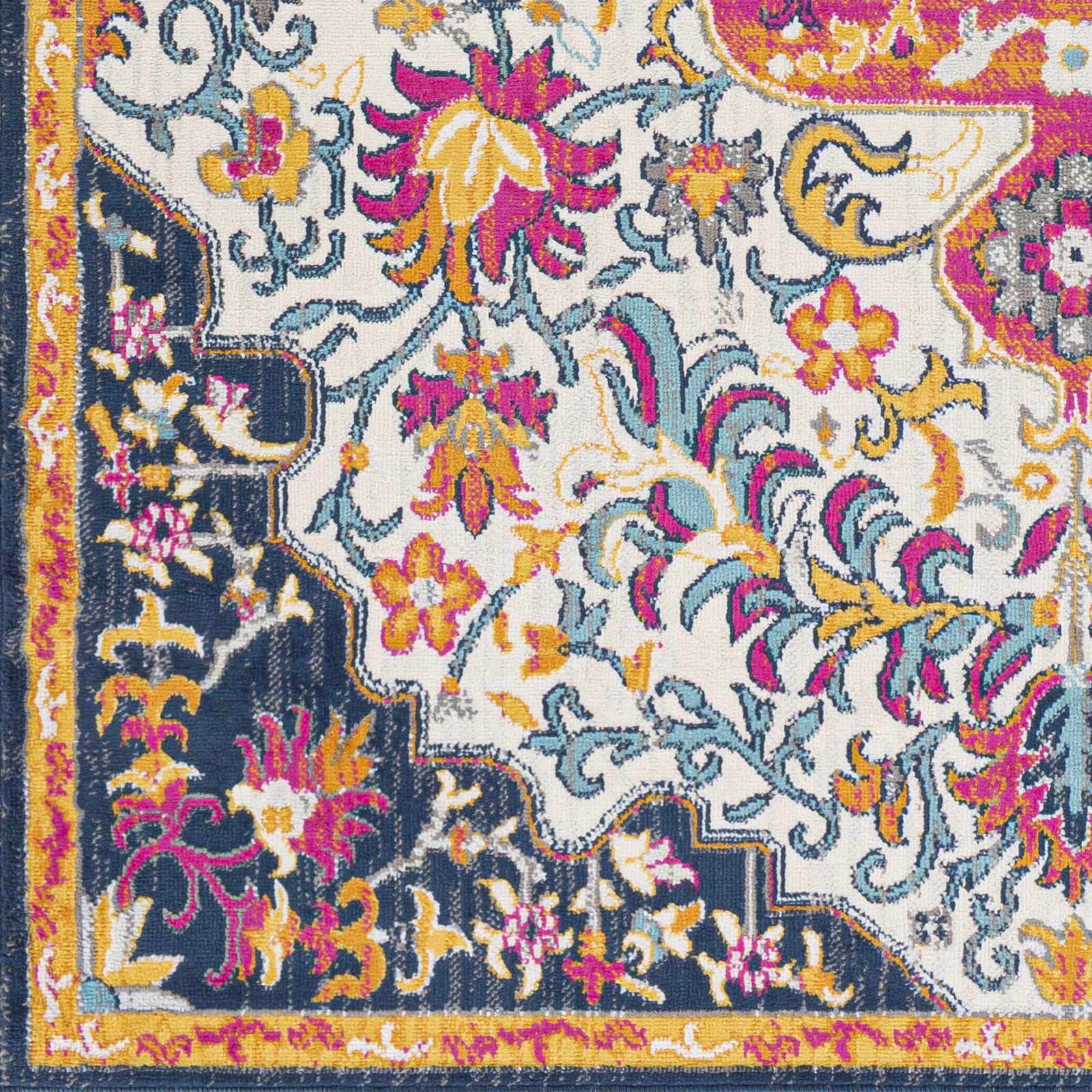 Kialla Magenta & Burnt Orange Area Rug - Image 6