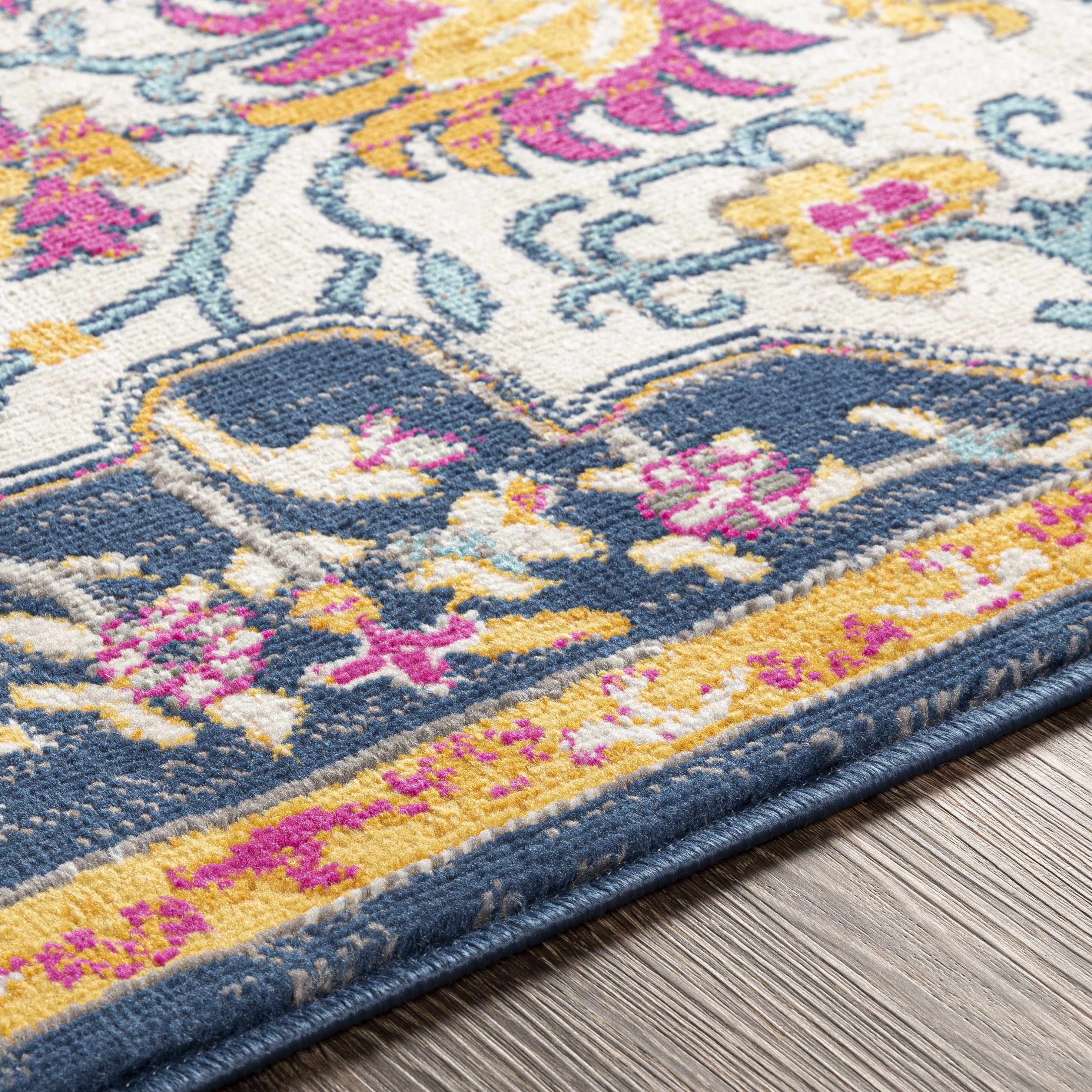 Kialla Magenta & Burnt Orange Area Rug - Image 9