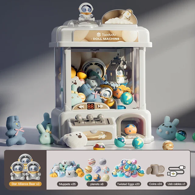 Kids Claw Machine Arcade Toy with Coins Plush Toys & Remote Control - Image 6