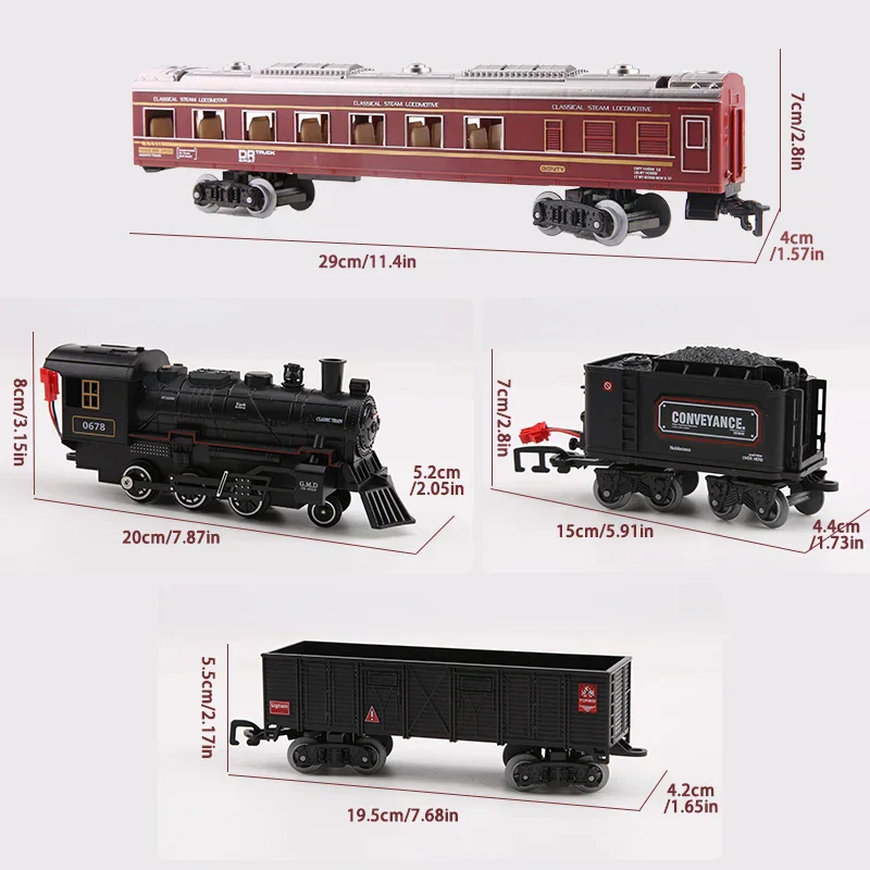 Kids Electric Train Set with Steam Smoke Lights Sounds Battery Powered - Image 7