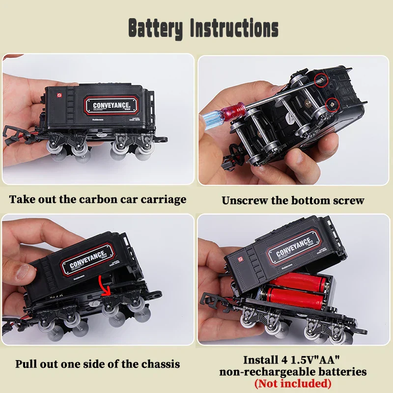 Kids Electric Train Set with Steam Smoke Lights Sounds Battery Powered - Image 8