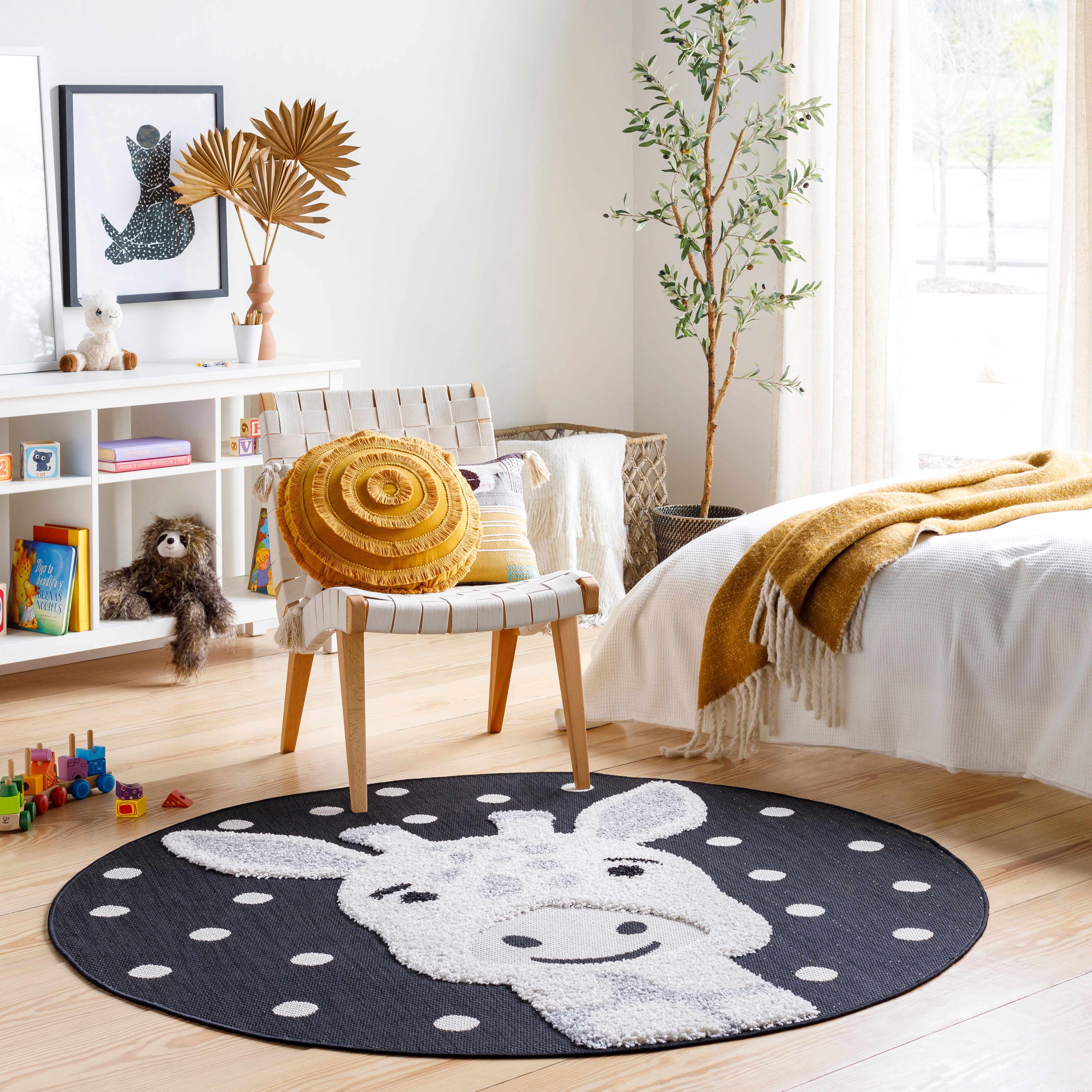Kids Giraffe Animal Print Nursery Area Rug - Clearance - Image 2