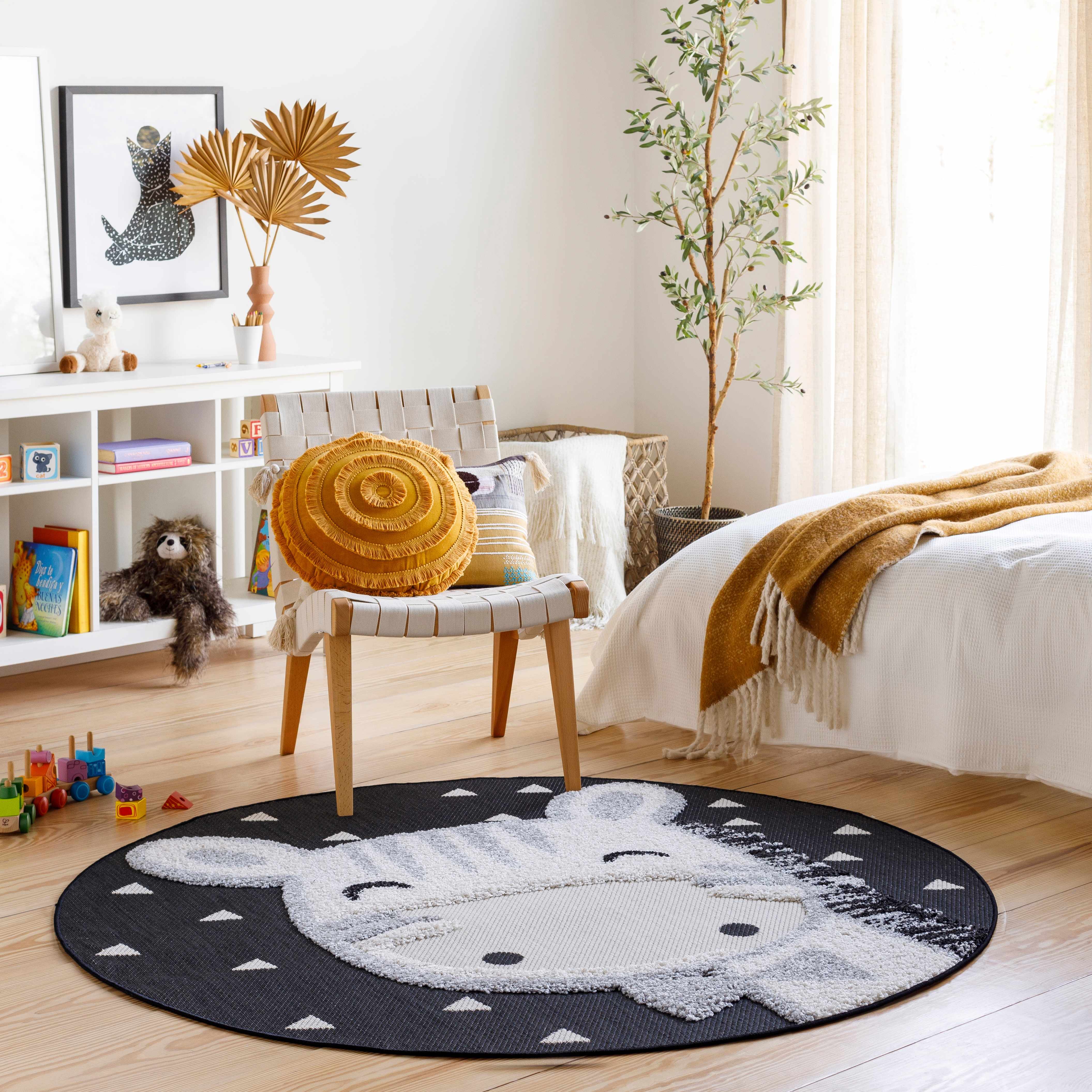 Kids Giraffe Bowtie Animal Print Nursery Area Rug - Clearance - Image 2