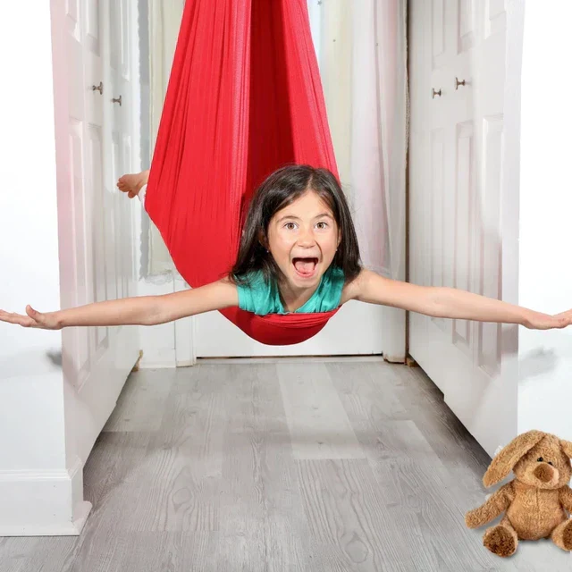 Kids Indoor Sensory Swing Hammock Chair Hanging Cocoon Seat for Playroom - Image 2