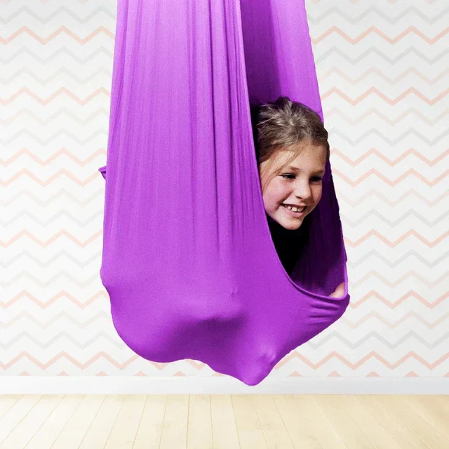 Kids Indoor Sensory Swing Hammock Chair Hanging Cocoon Seat for Playroom - Image 3