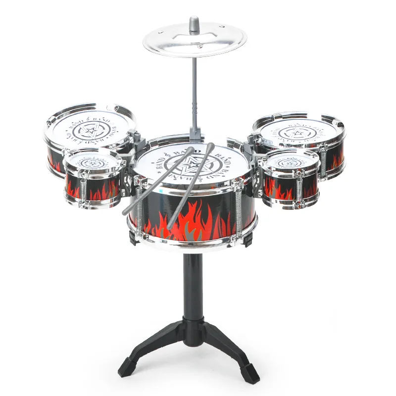 Kids Jazz Drum Set 5 Drum Kit with Cymbal Beginner Musical Toy - Image 3