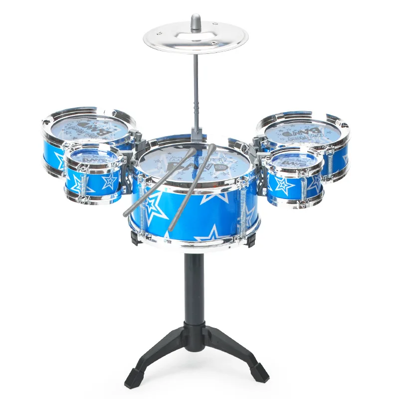 Kids Jazz Drum Set 5 Drum Kit with Cymbal Beginner Musical Toy - Image 4