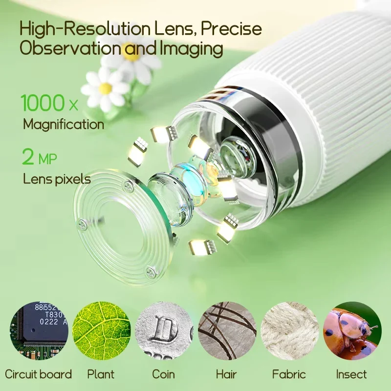 Kids Microscope 1000X Digital Magnifier with LED Camera Educational Toy - Image 4