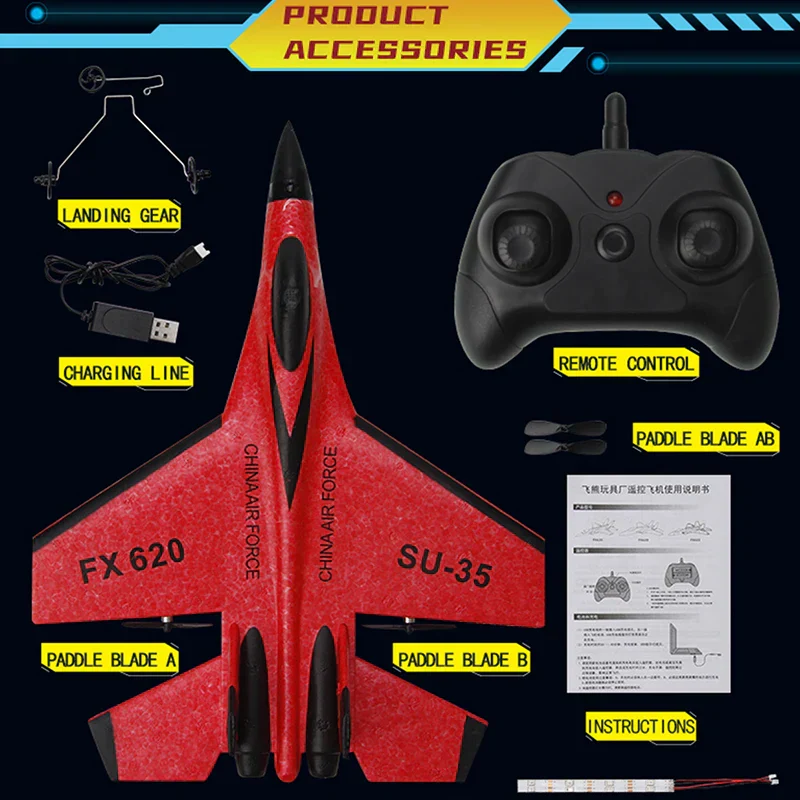 Kids RC Airplane 2.4GHz Fighter Jet Glider Remote Control Plane - Image 8