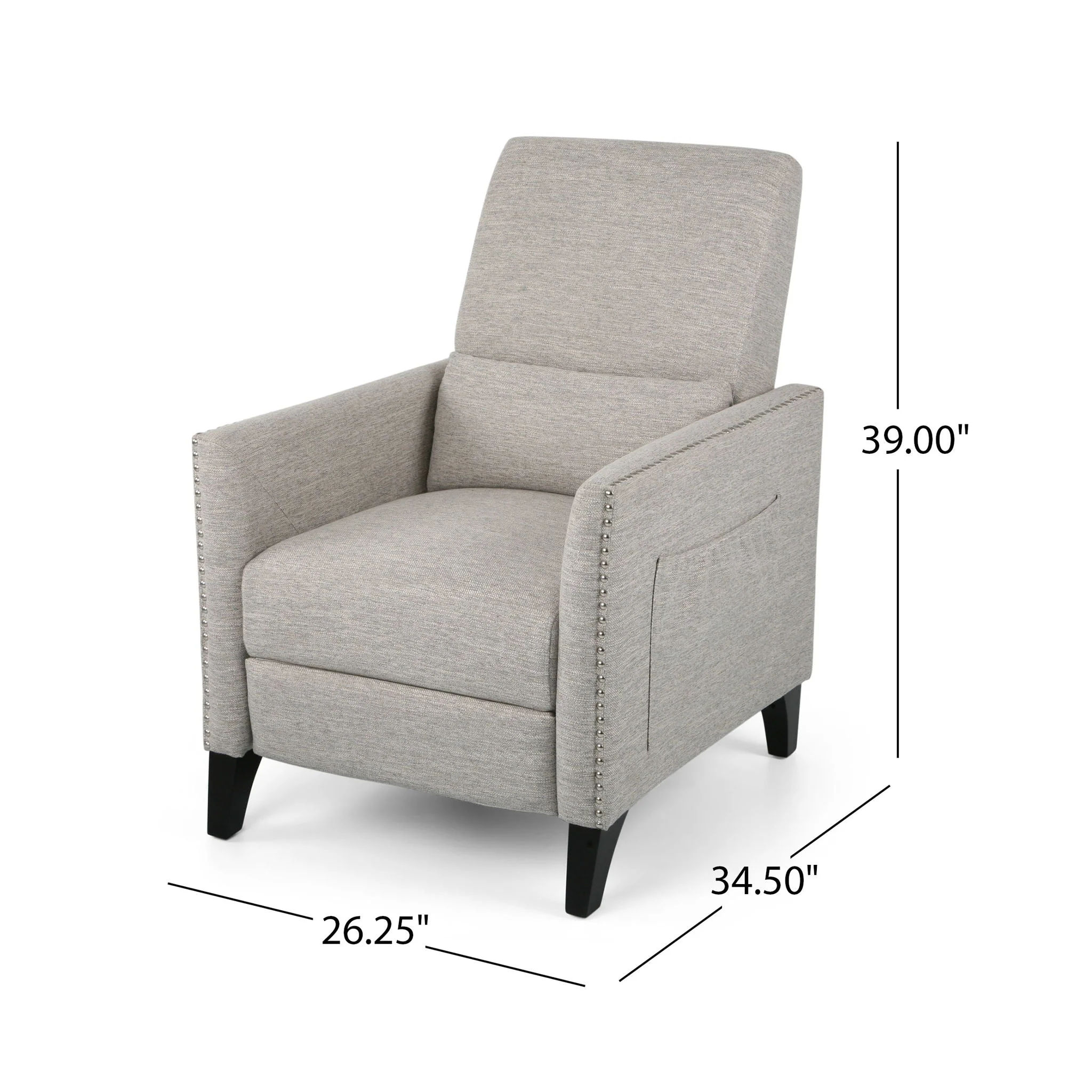 Kiersten - Contemporary Fabric Pushback Recliner - Image 10