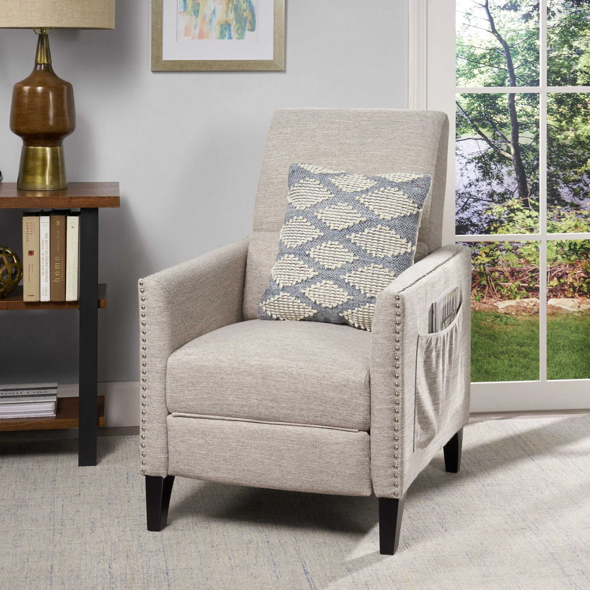 Kiersten - Contemporary Fabric Pushback Recliner - Image 4