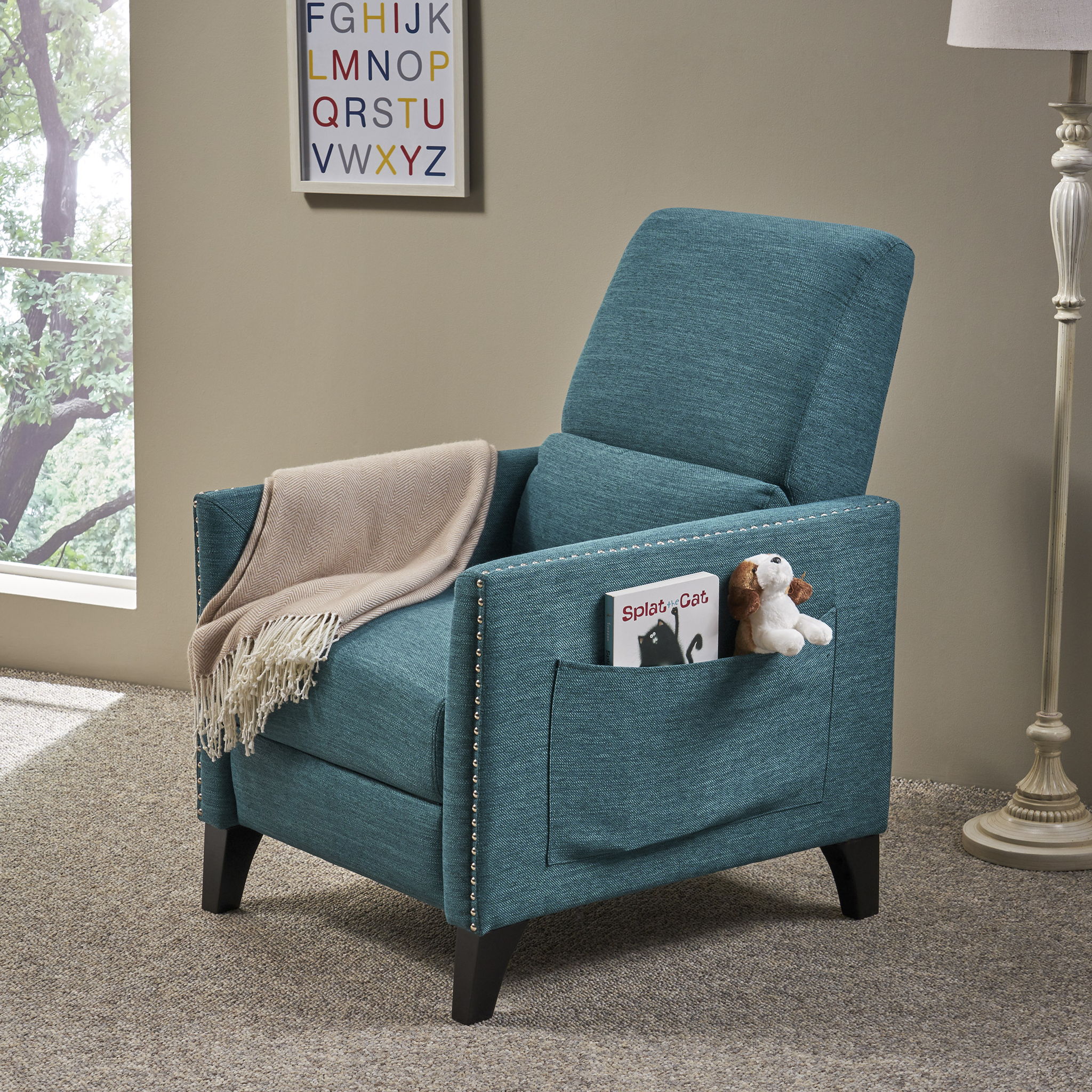 Kiersten - Contemporary Fabric Pushback Recliner - Image 5