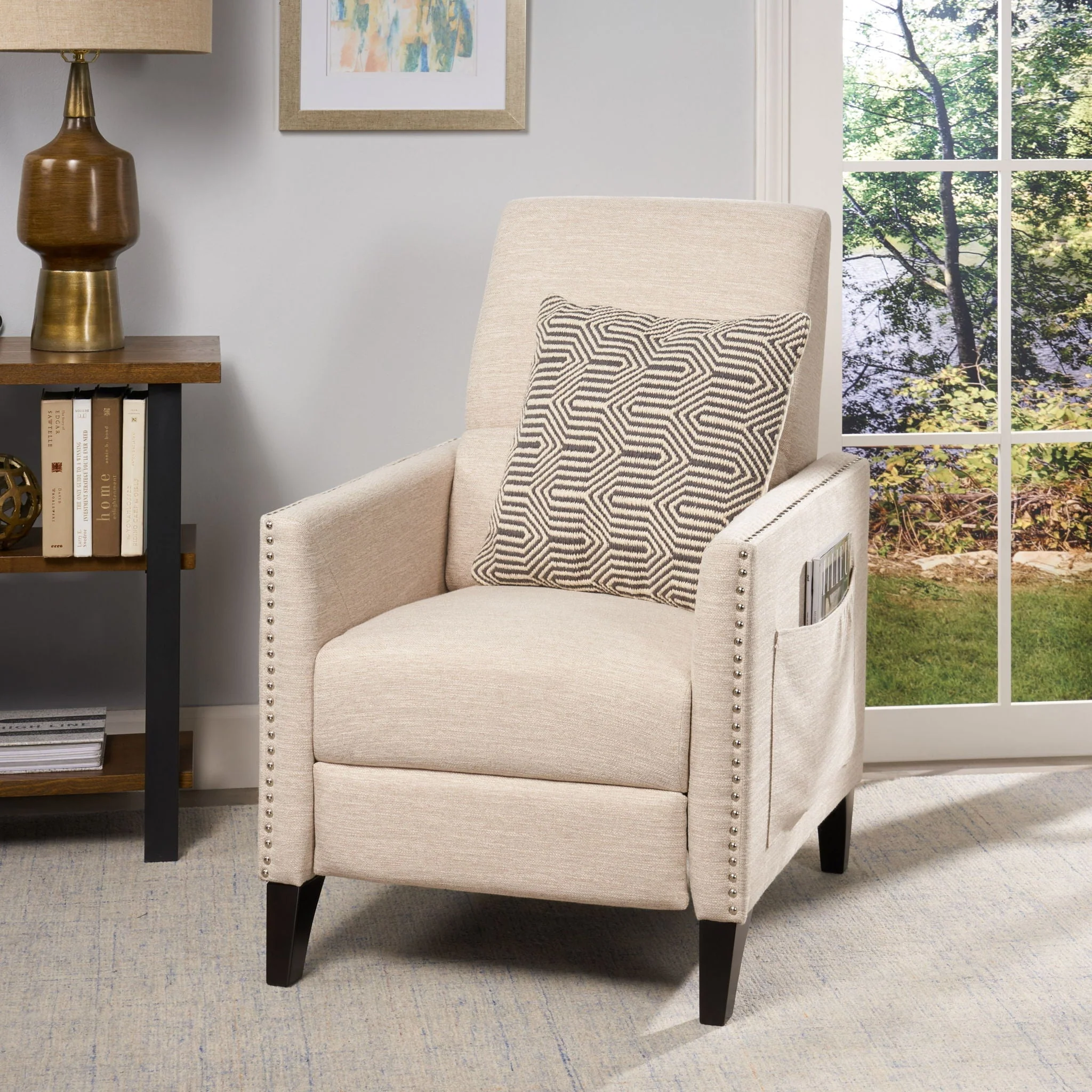 Kiersten - Contemporary Fabric Pushback Recliner - Image 6