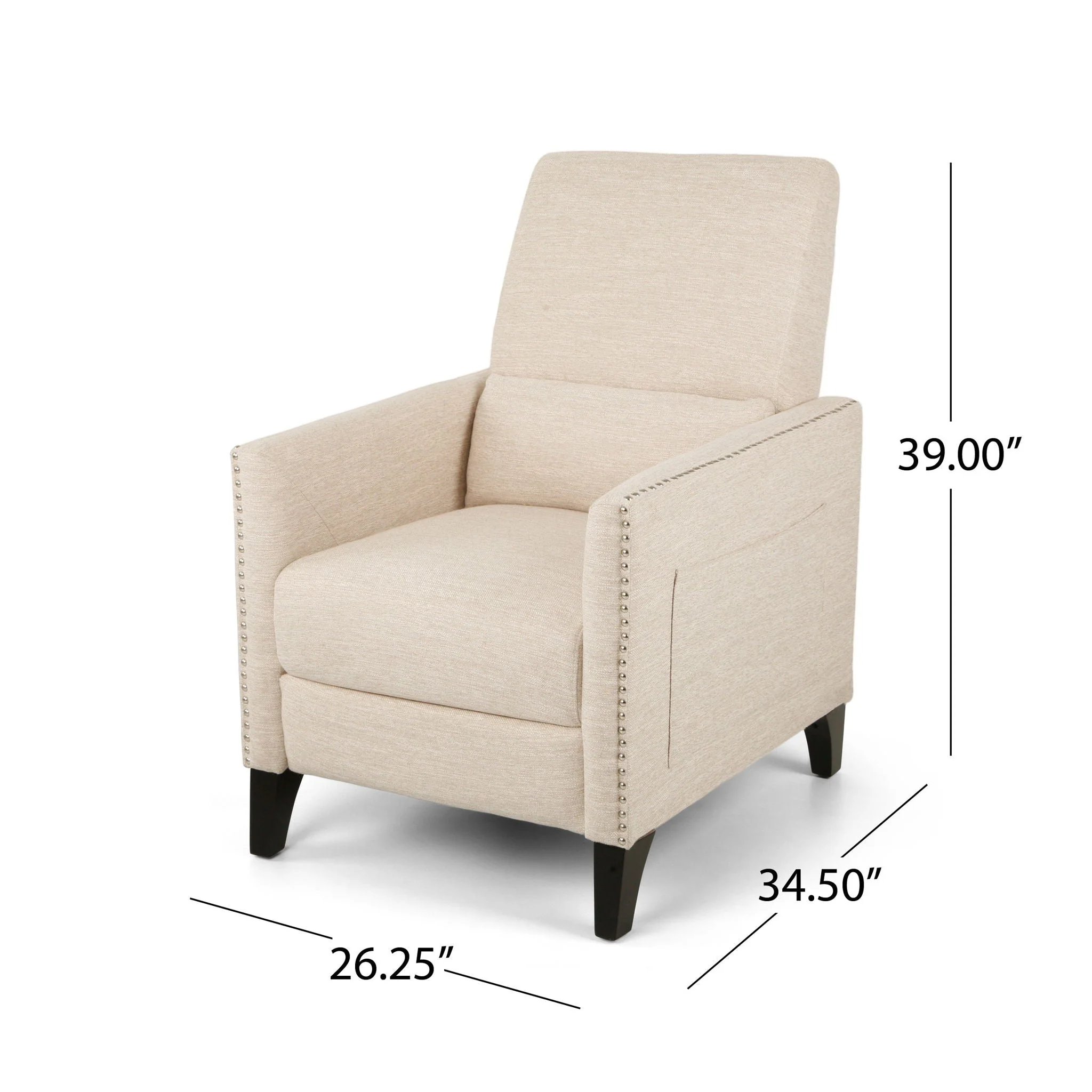 Kiersten - Contemporary Fabric Pushback Recliner - Image 9