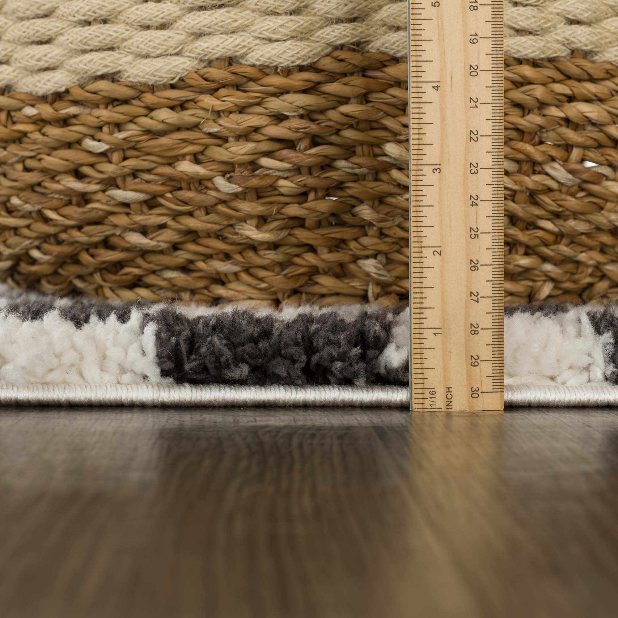 Kieu Black & White Checkered Shag Rug - Image 10