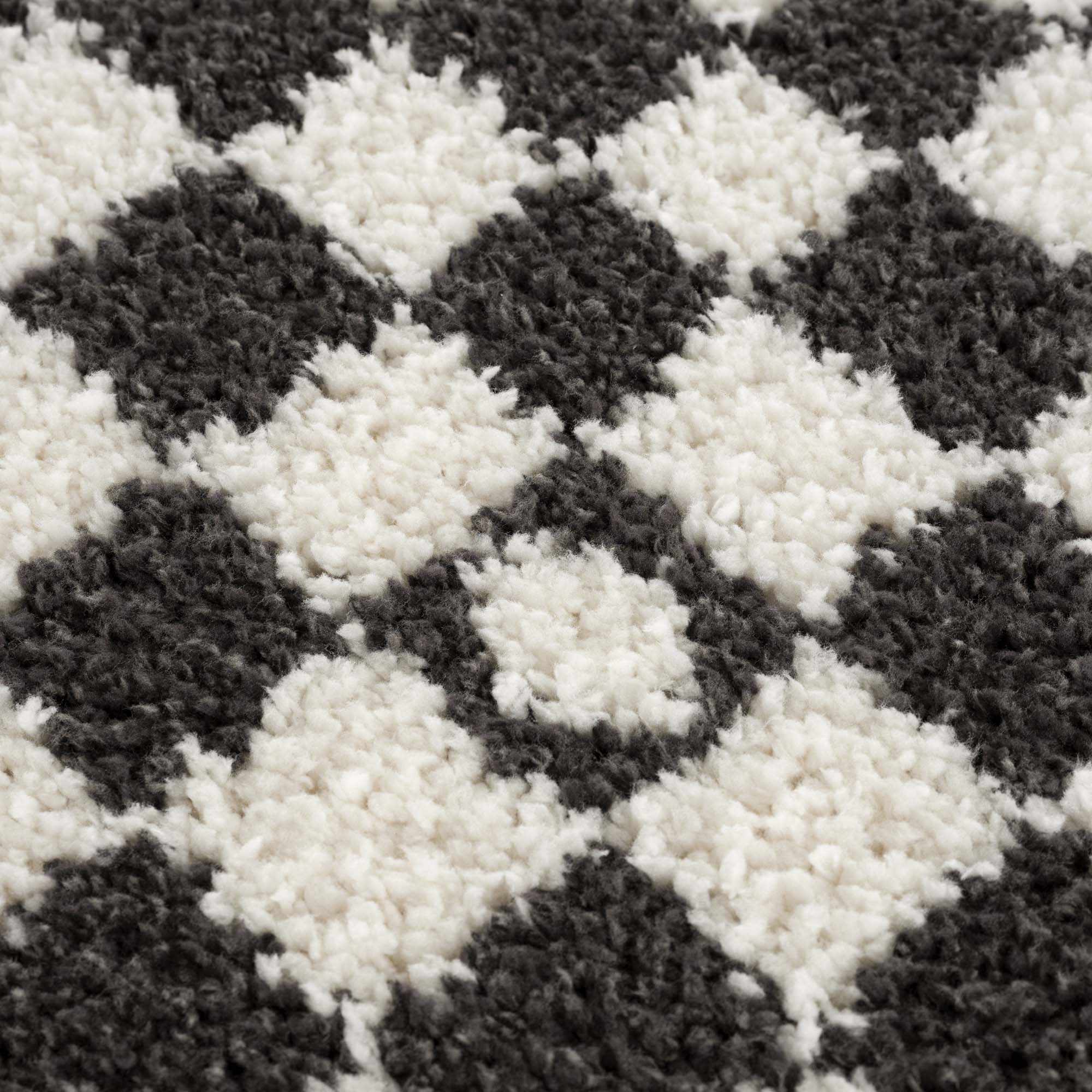 Kieu Black & White Checkered Shag Rug - Image 13