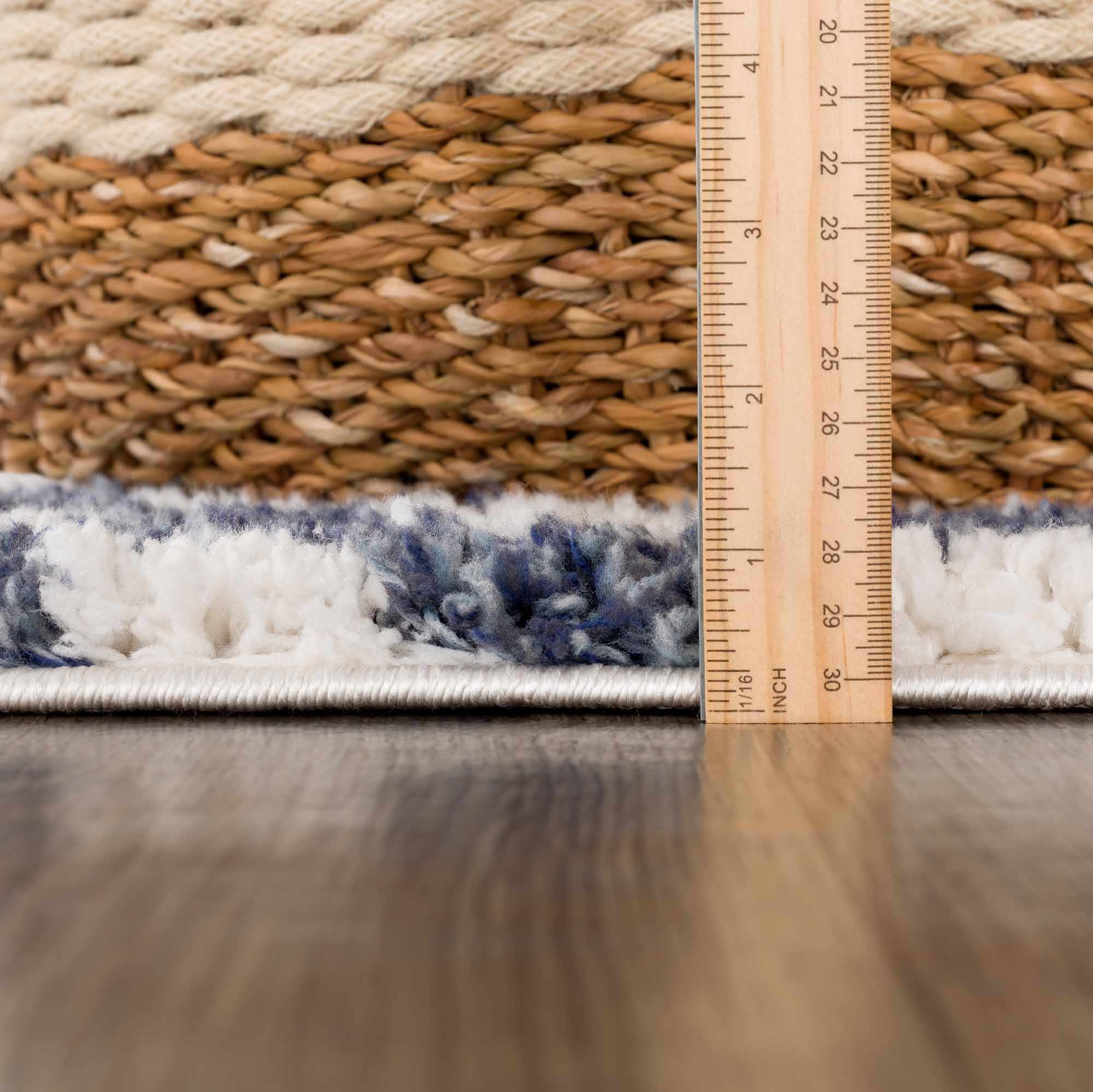 Kieu Blue & White Checkered Area Rug - Image 10