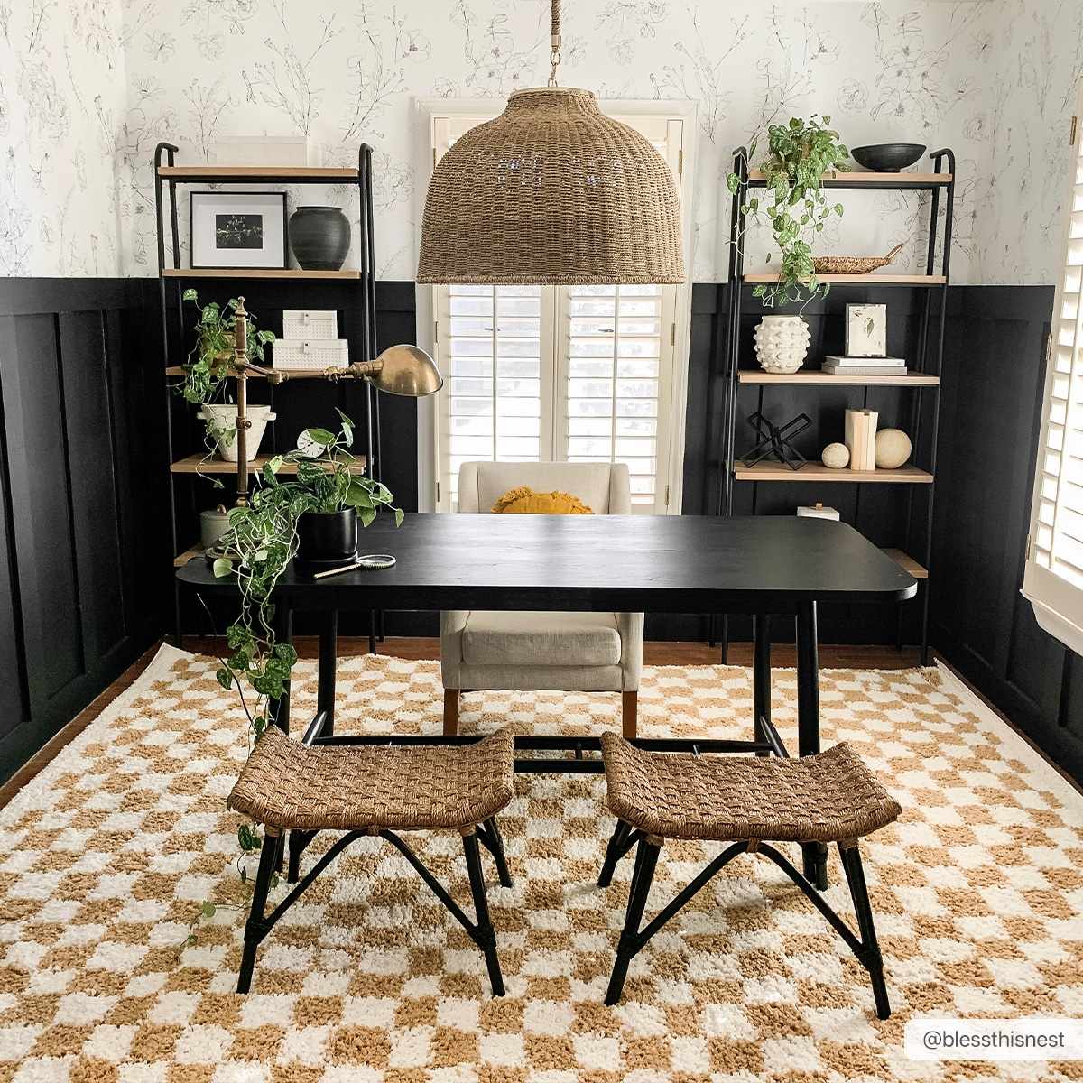 Kieu Mustard & Ivory Checkered Area Rug - Image 2