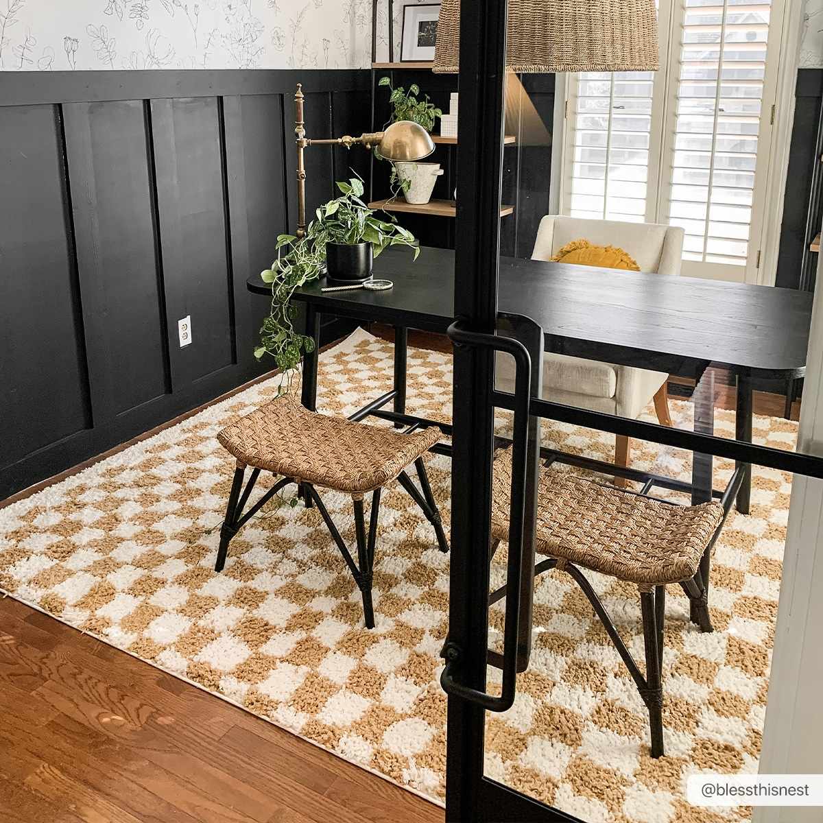 Kieu Mustard & Ivory Checkered Area Rug - Image 4