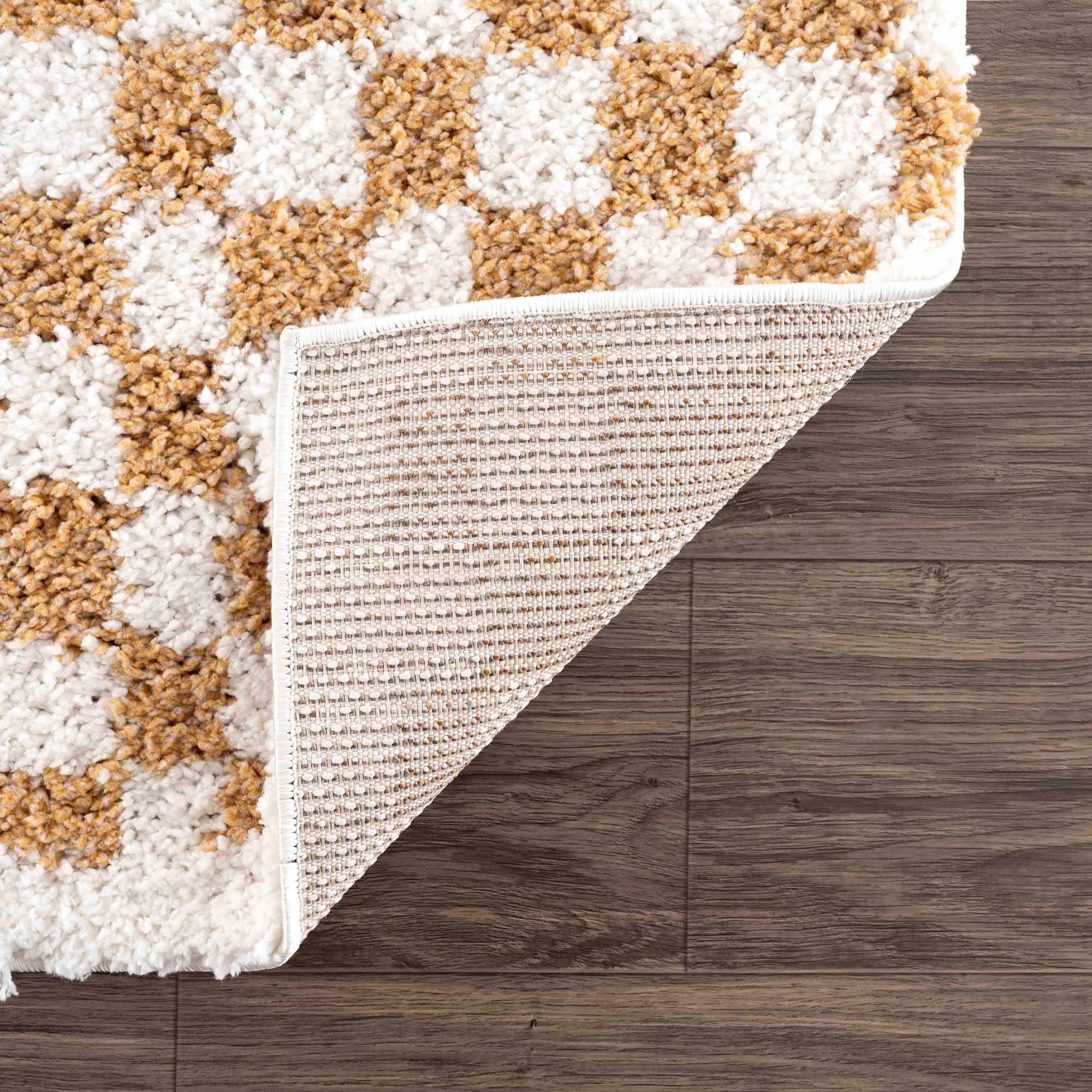 Kieu Mustard & Ivory Checkered Area Rug - Image 6
