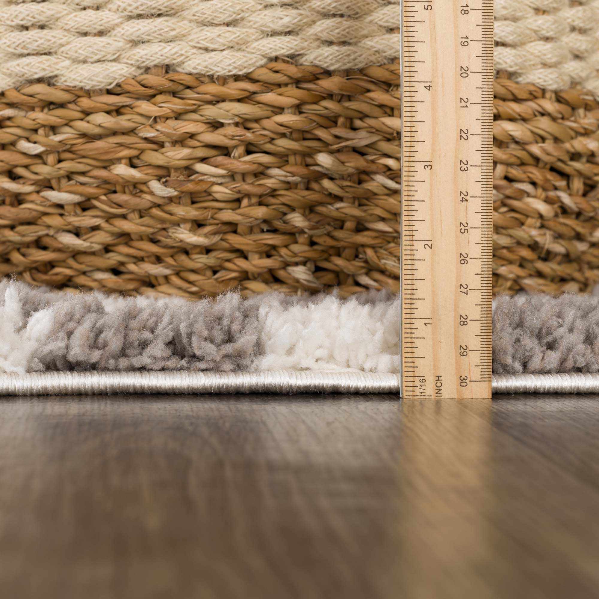 Kieu Taupe Checkered Plush Rug - Image 11