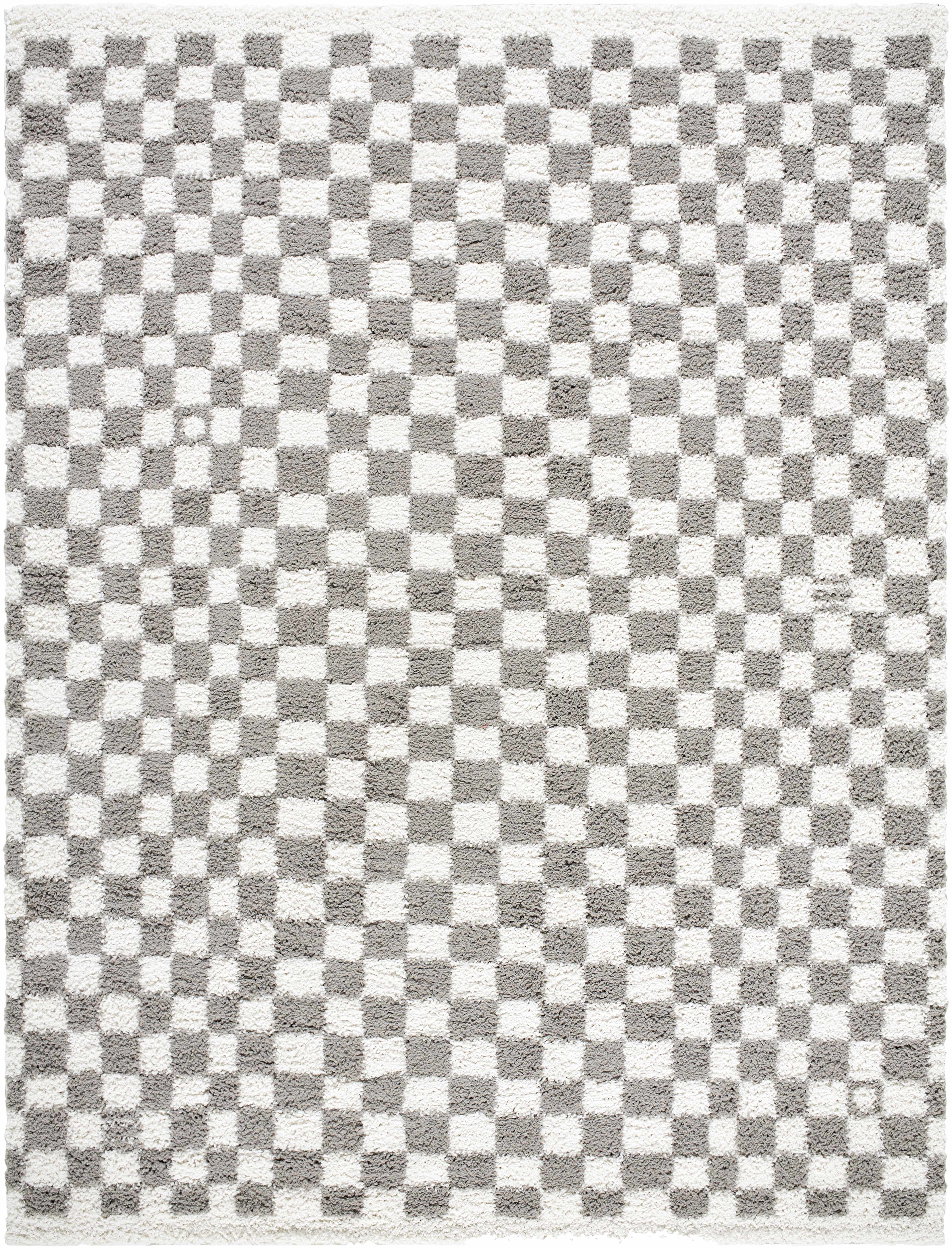 Kieu Taupe Checkered Plush Rug - Image 13
