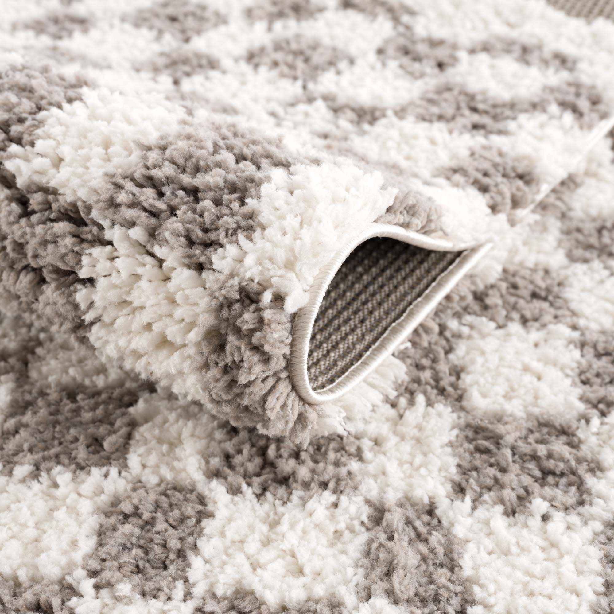 Kieu Taupe Checkered Plush Rug - Image 6
