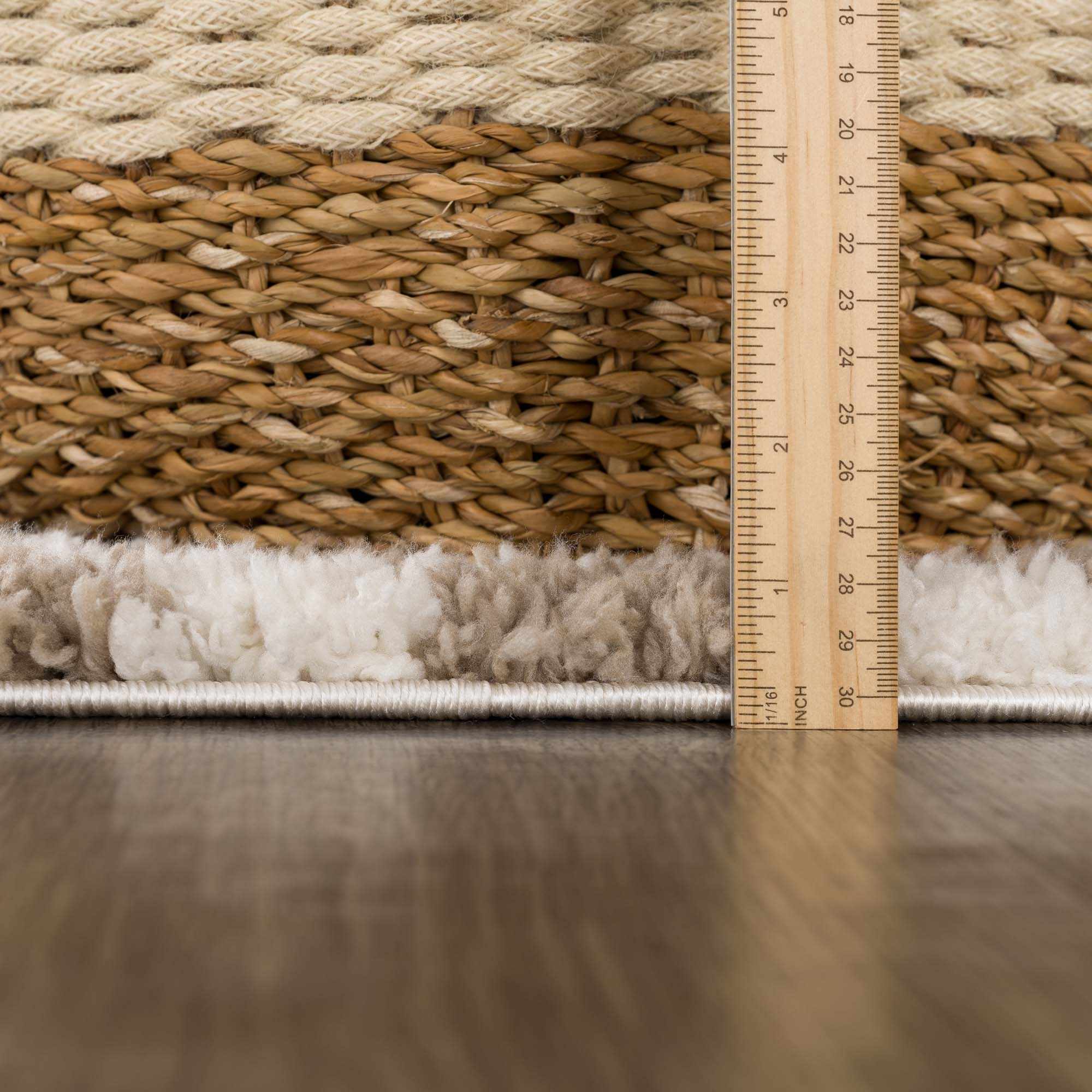 Kieu Taupe Checkered Shag Rug - Image 11