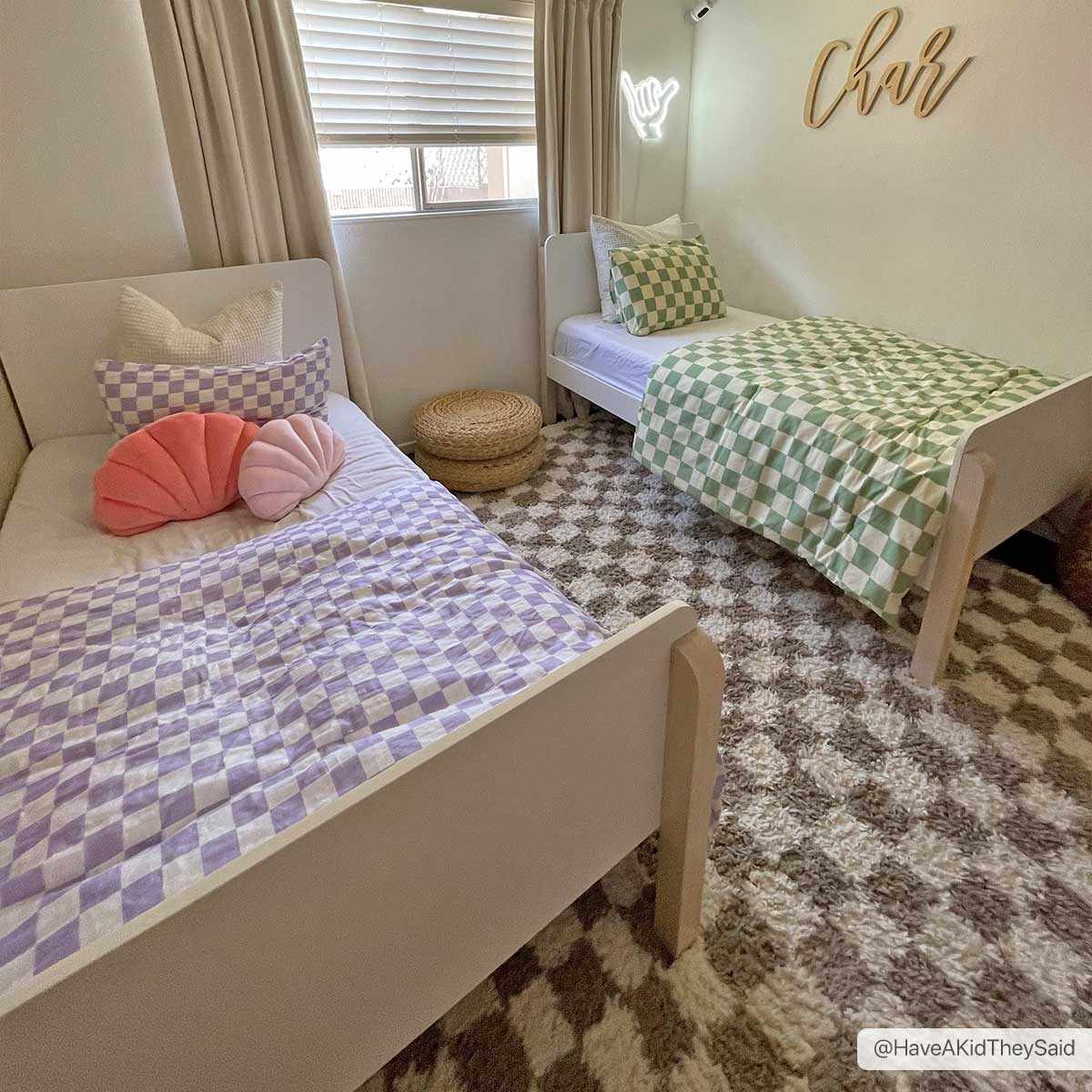 Kieu Taupe Checkered Shag Rug - Image 4